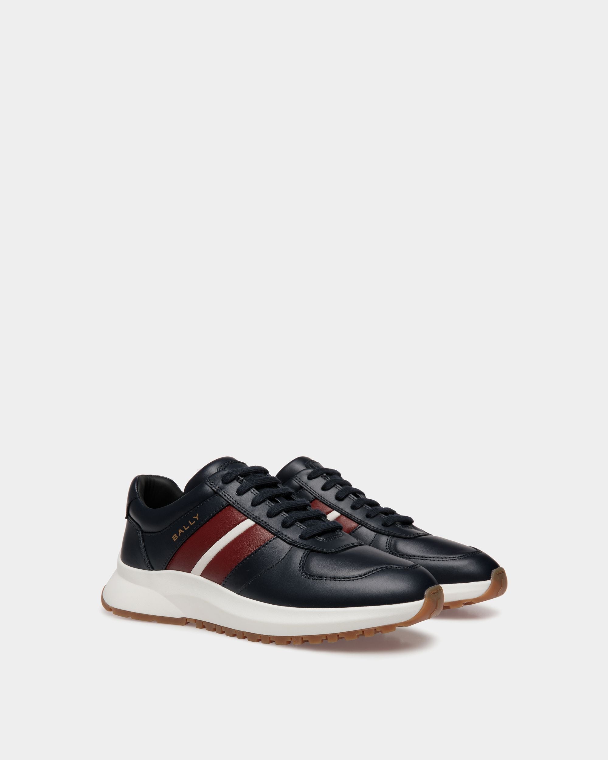 Sneaker Outline In Pelle Navy Blue - Uomo - Bally - 02