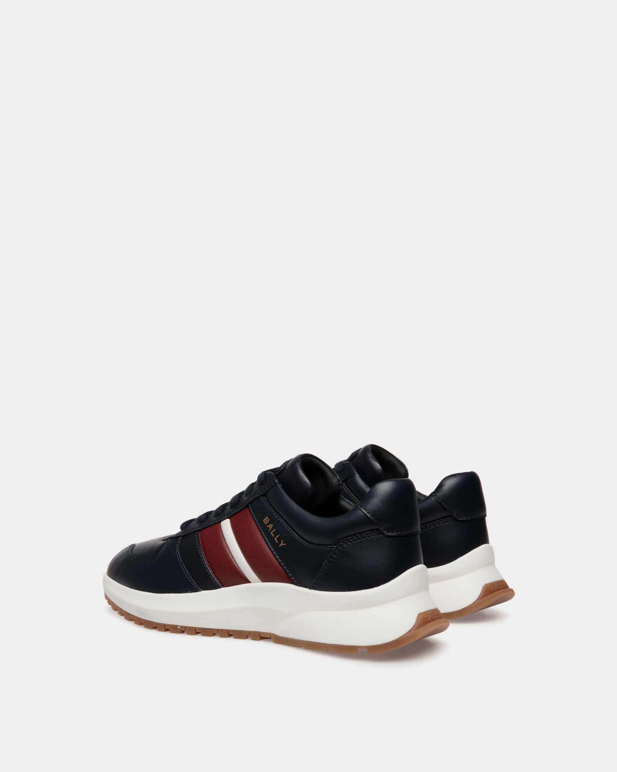 Sneaker Outline In Pelle Navy Blue - Uomo - Bally - 03