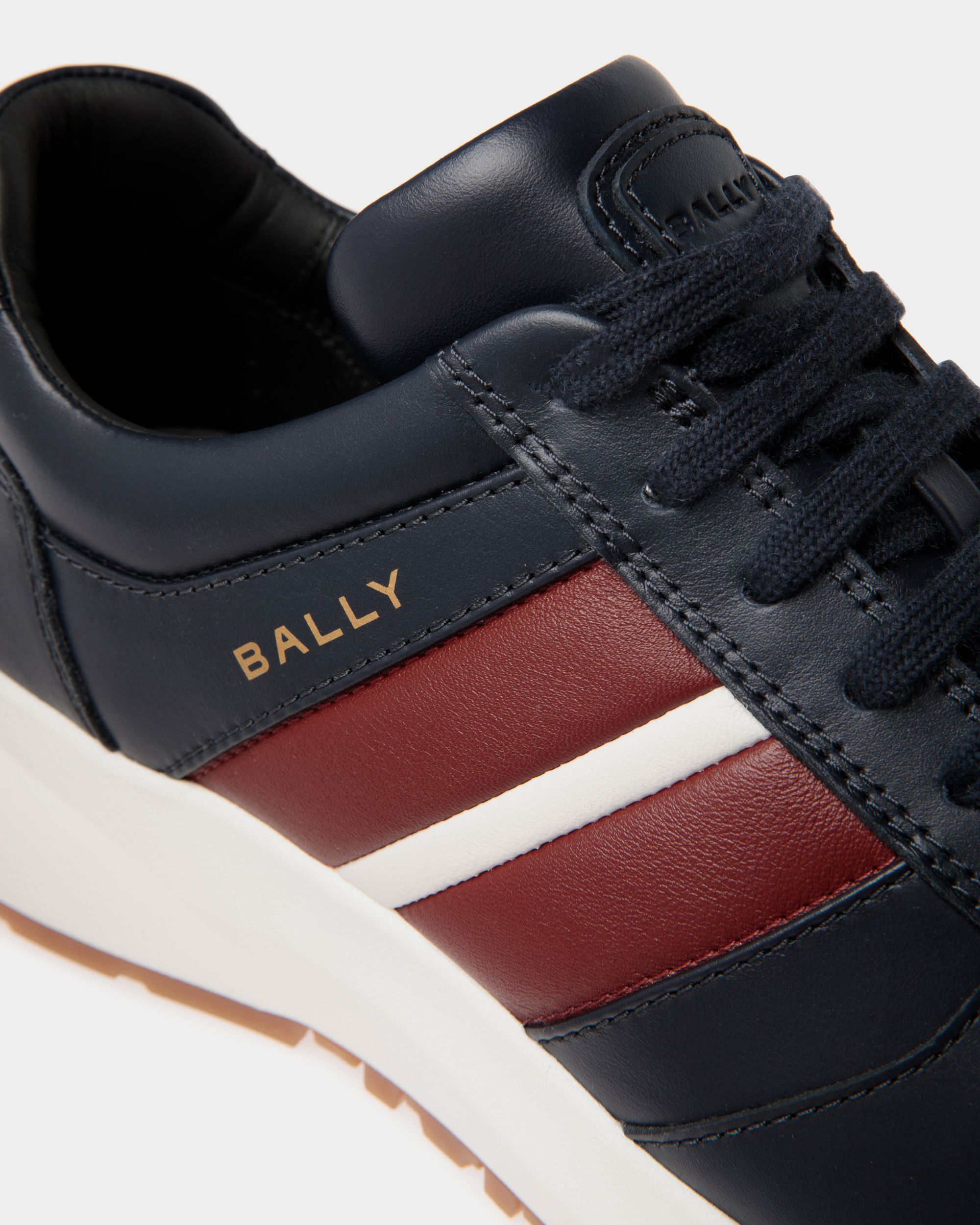 Sneaker Outline In Pelle Navy Blue - Uomo - Bally - 04
