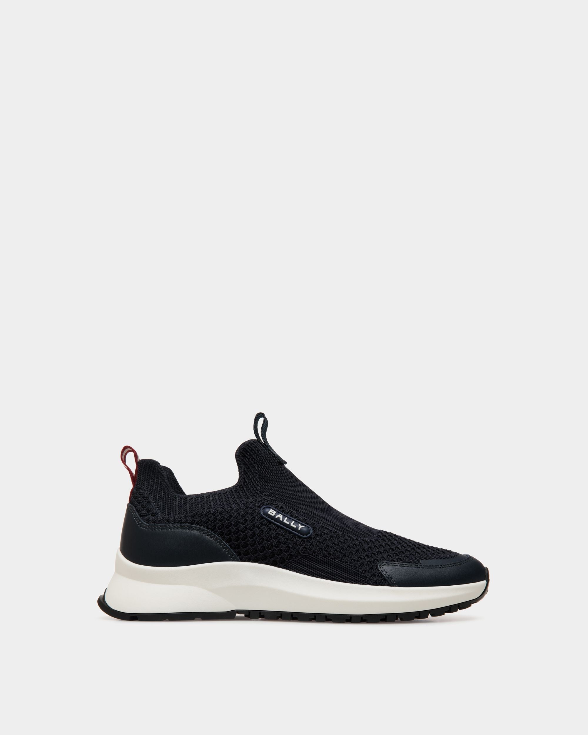 Outline Sneaker In Navy Blue Knit - Men's - Bally - 01