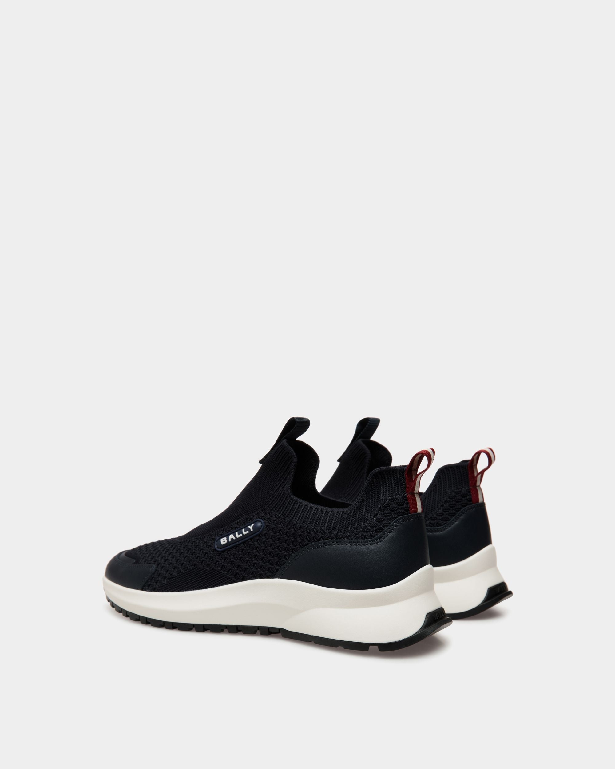 Outline Sneaker In Navy Blue Knit - Men's - Bally - 03