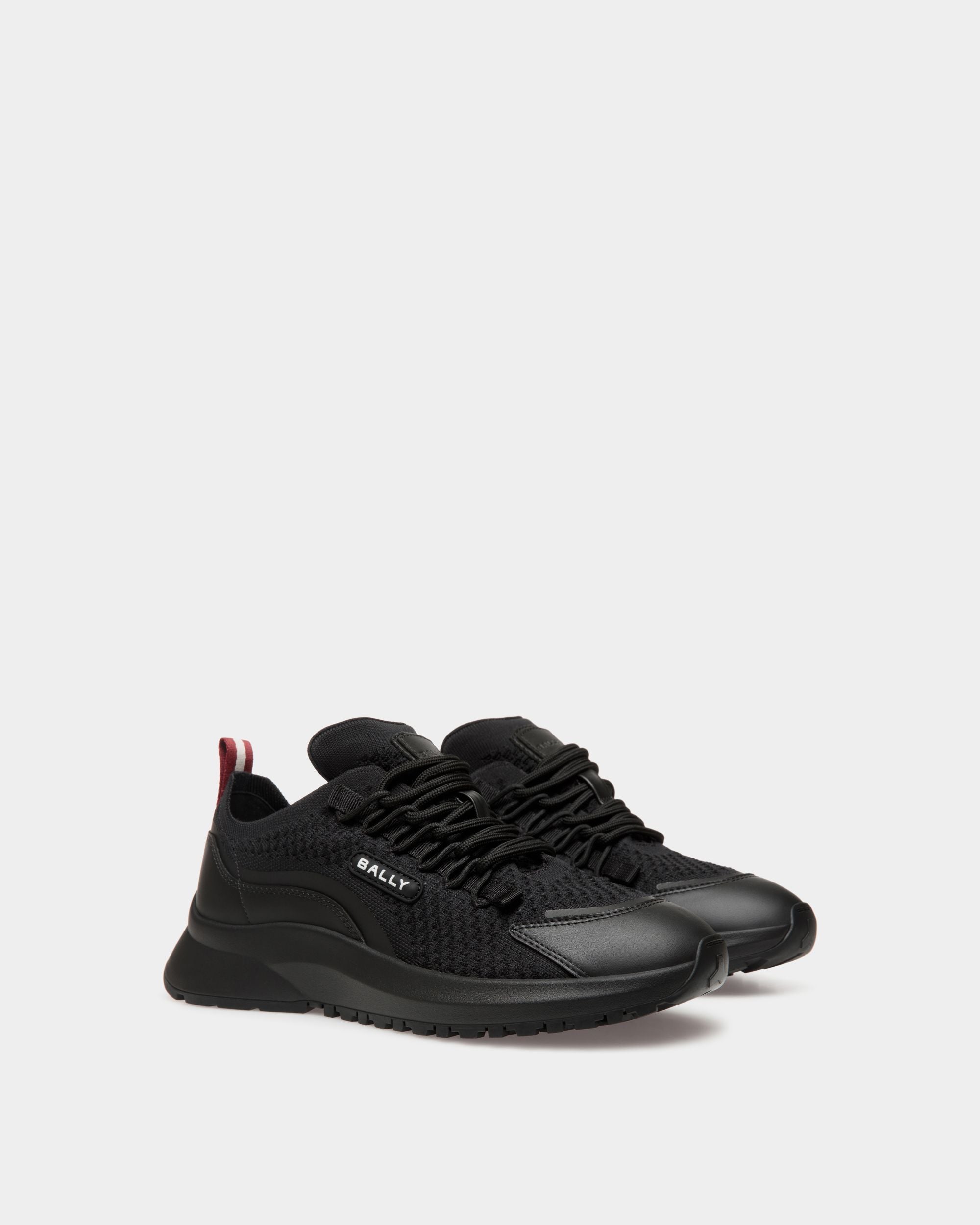 Sneaker Outline In Maglia Nera - Uomo - Bally - 02