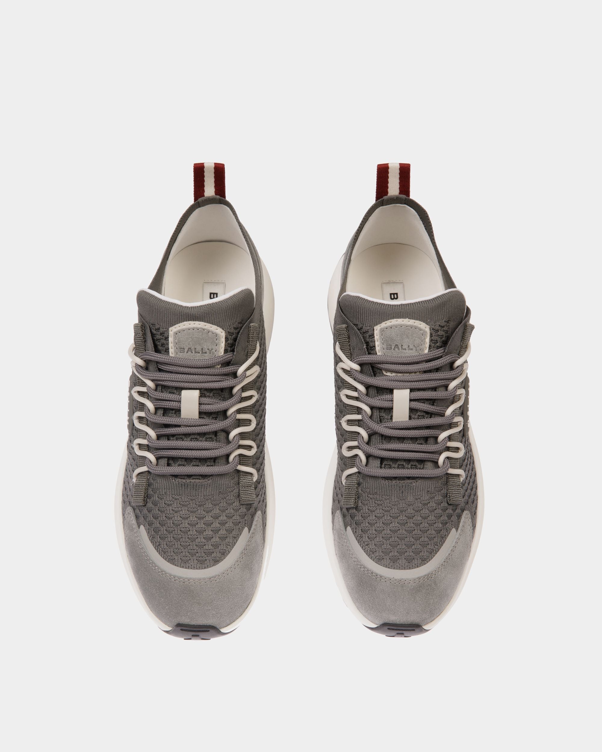 Outline Sneaker Aus Strickgewebe In Light Grey - Men's - Bally - 04