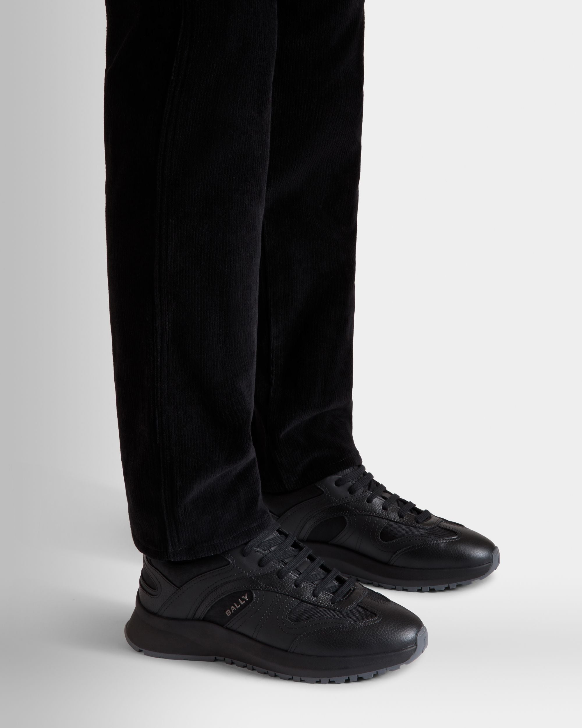 Sneaker Outline En Cuir Et Nylon Noirs - Homme - Bally - 02