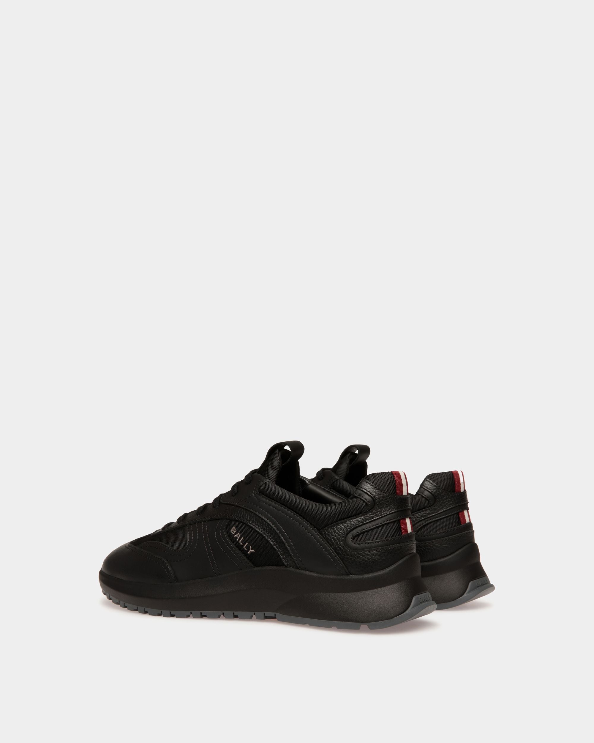 Sneaker Outline En Cuir Et Nylon Noirs - Homme - Bally - 04
