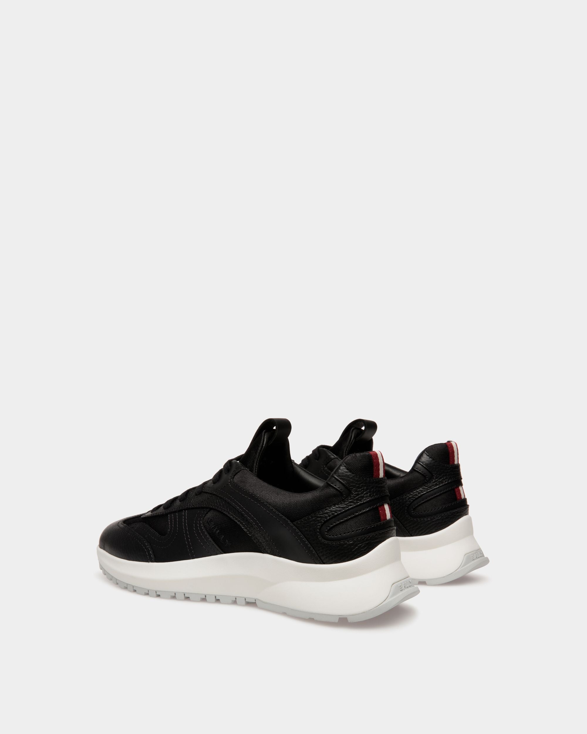 Outline Sneaker In Black And White Leather And Nylon - Men's - Bally - 02