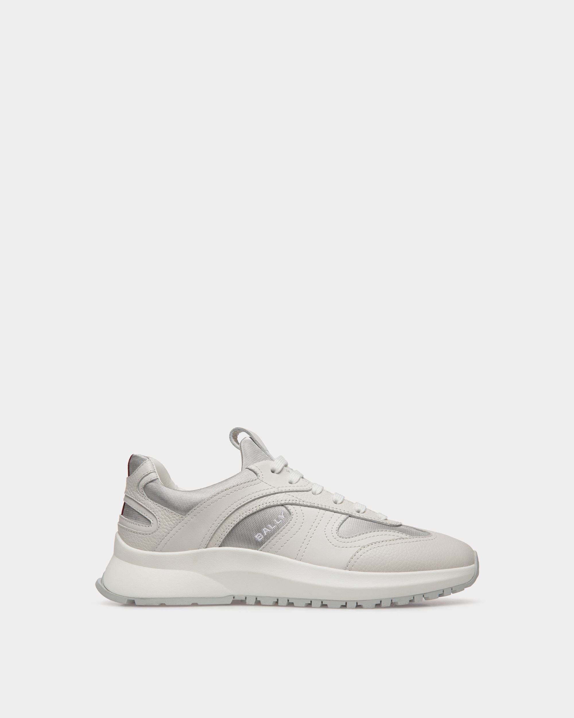 Outline Sneaker Aus Leder Und Nylon In Weiß - Herren - Bally - 01