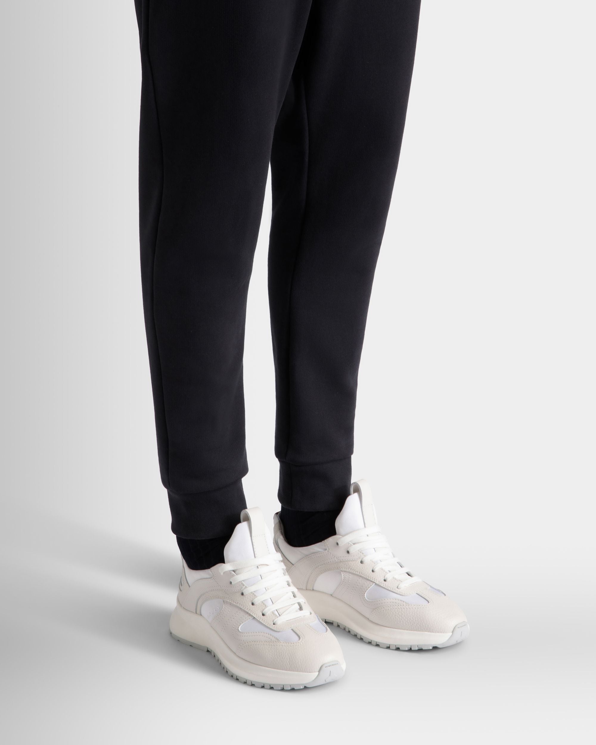 Outline Sneaker Aus Leder Und Nylon In Weiß - Herren - Bally - 02