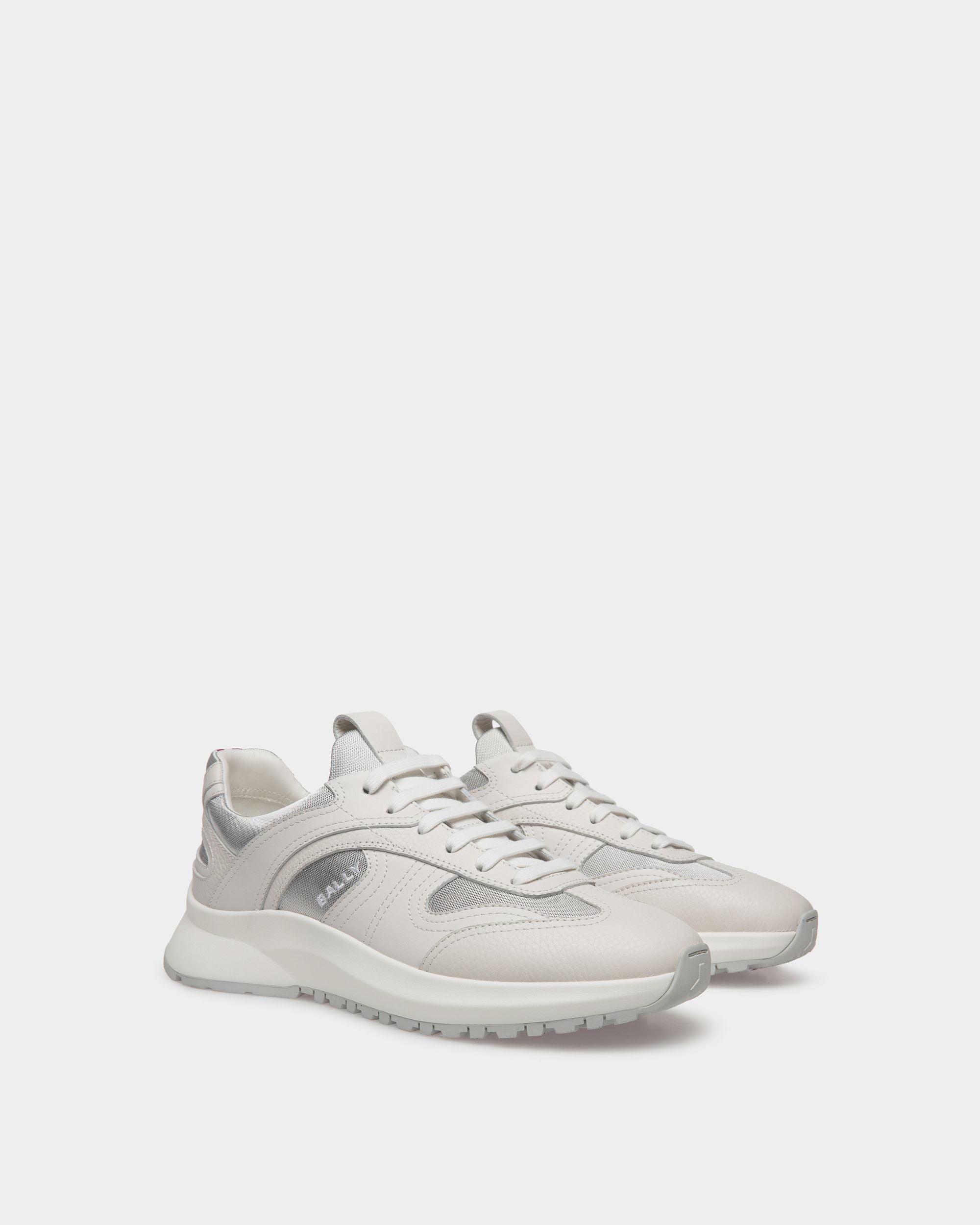 Outline Sneaker Aus Leder Und Nylon In Weiß - Herren - Bally - 03