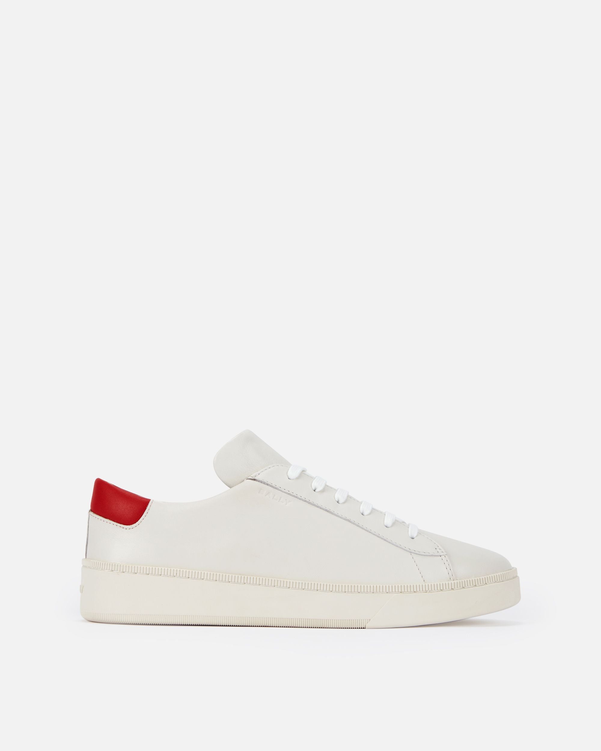 Sneaker Raise En Cuir Blanc Et Candy Red - Homme - Bally - 01