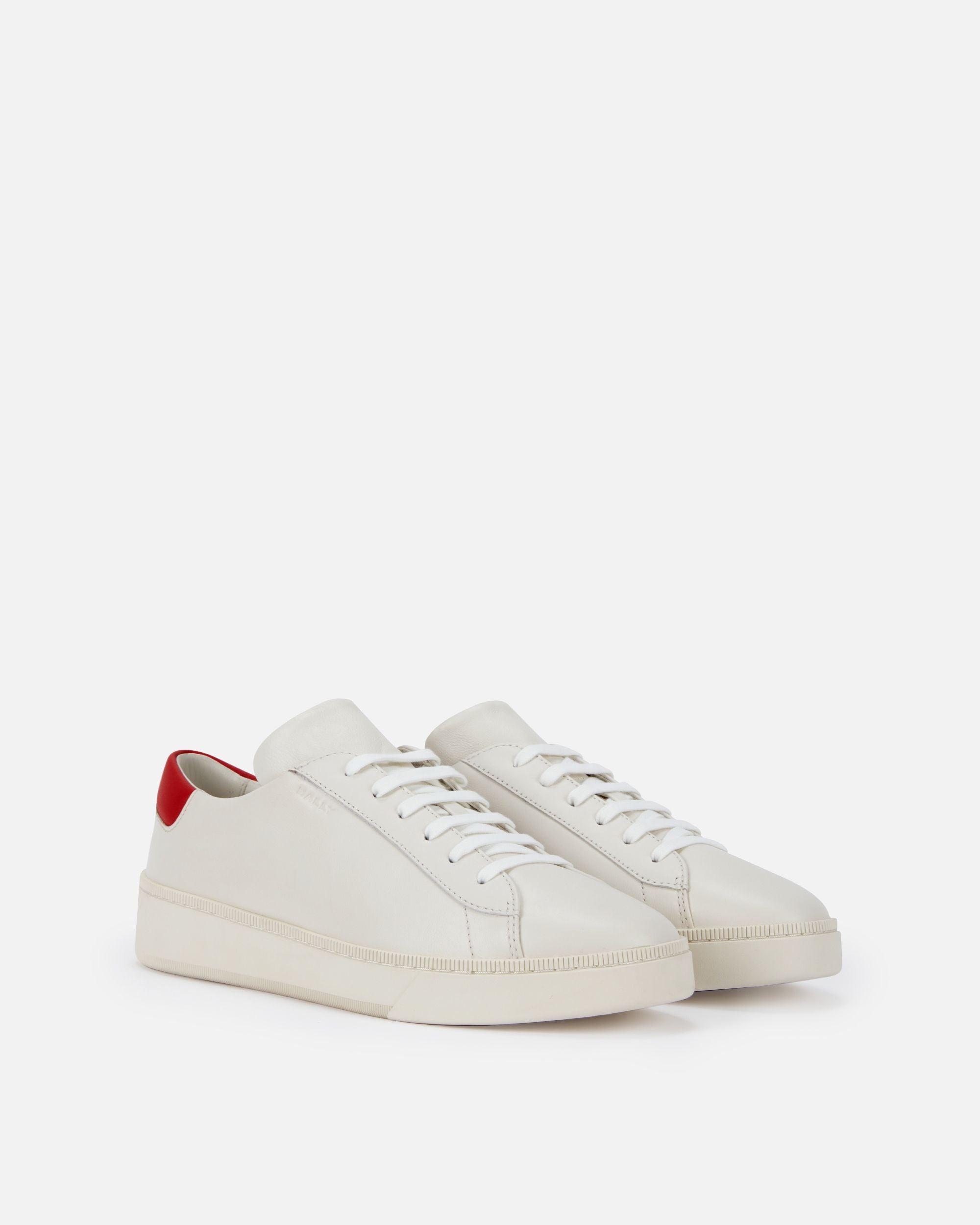 Sneaker Raise En Cuir Blanc Et Candy Red - Homme - Bally - 03