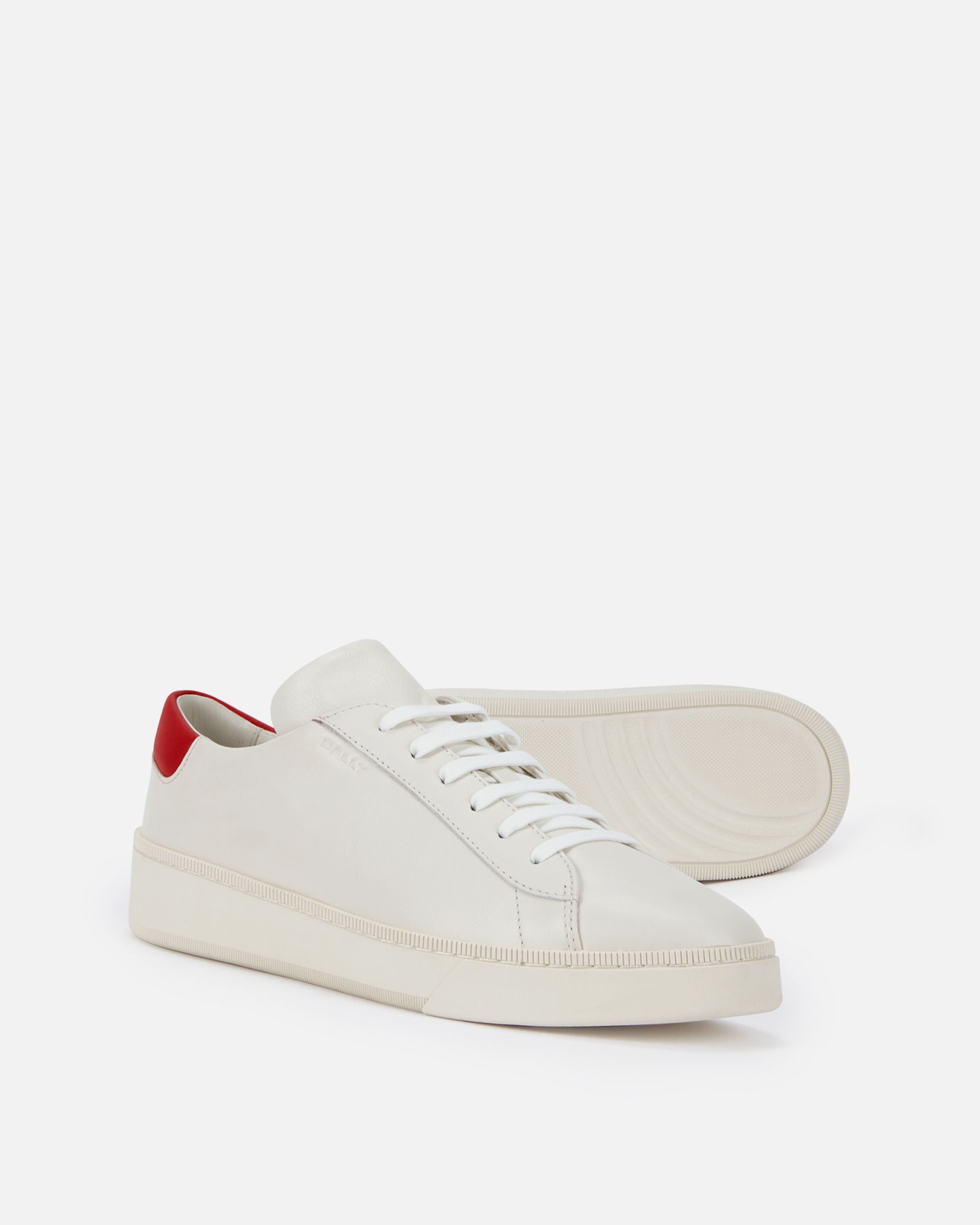 Sneaker Raise En Cuir Blanc Et Candy Red - Homme - Bally - 04