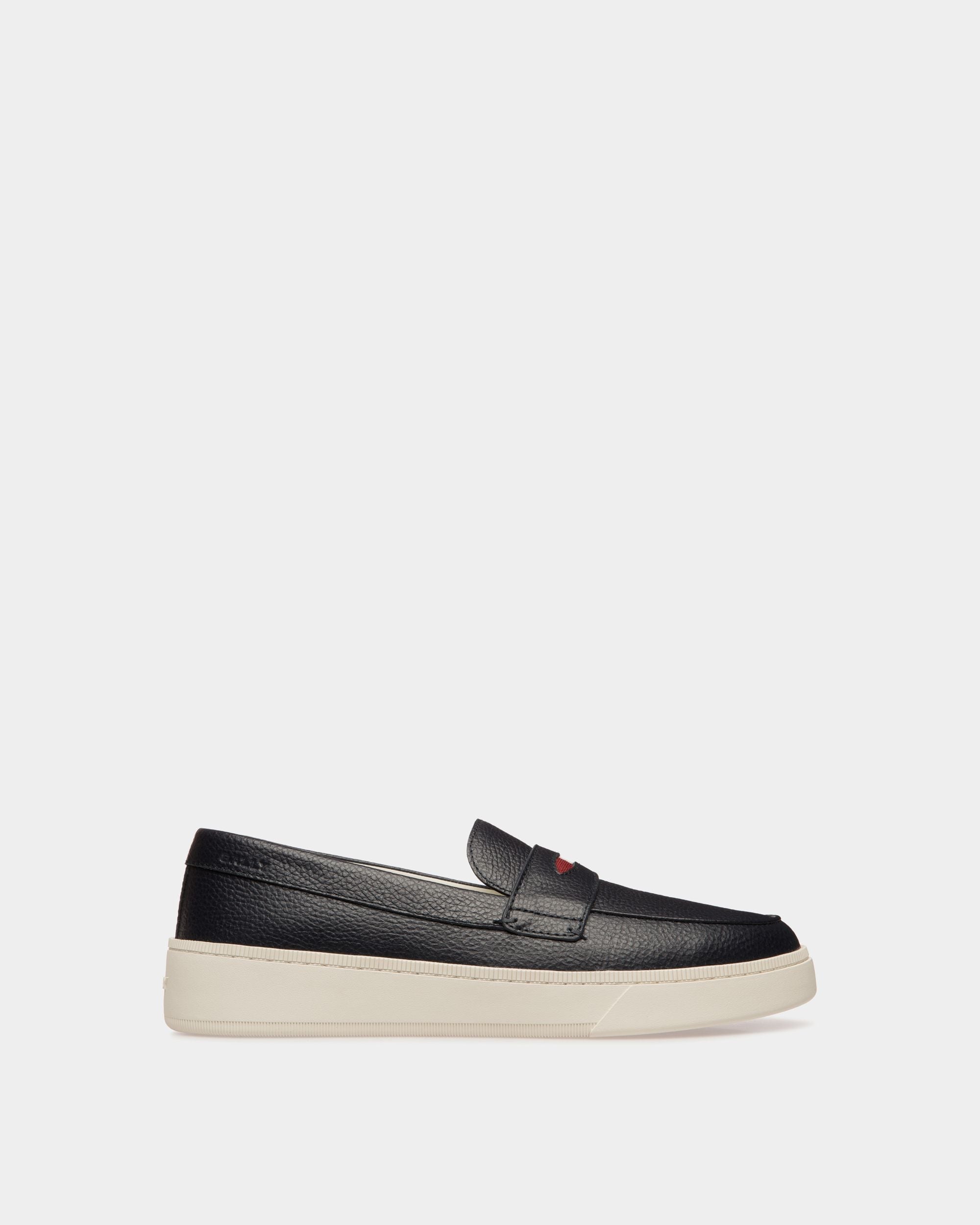 Raise Sneaker Aus Genarbtem Leder In Navy Blue - Homme - Bally - 01