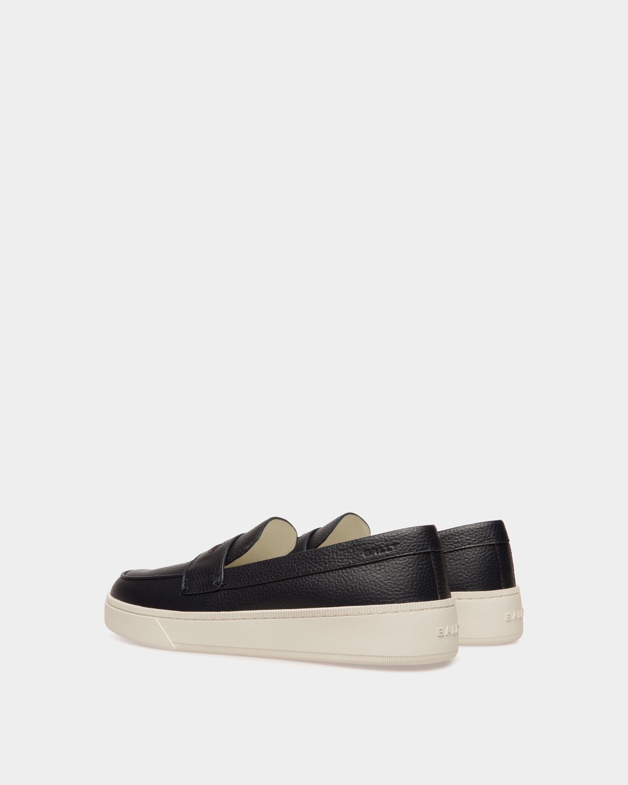 Raise Sneaker Aus Genarbtem Leder In Navy Blue - Homme - Bally - 03
