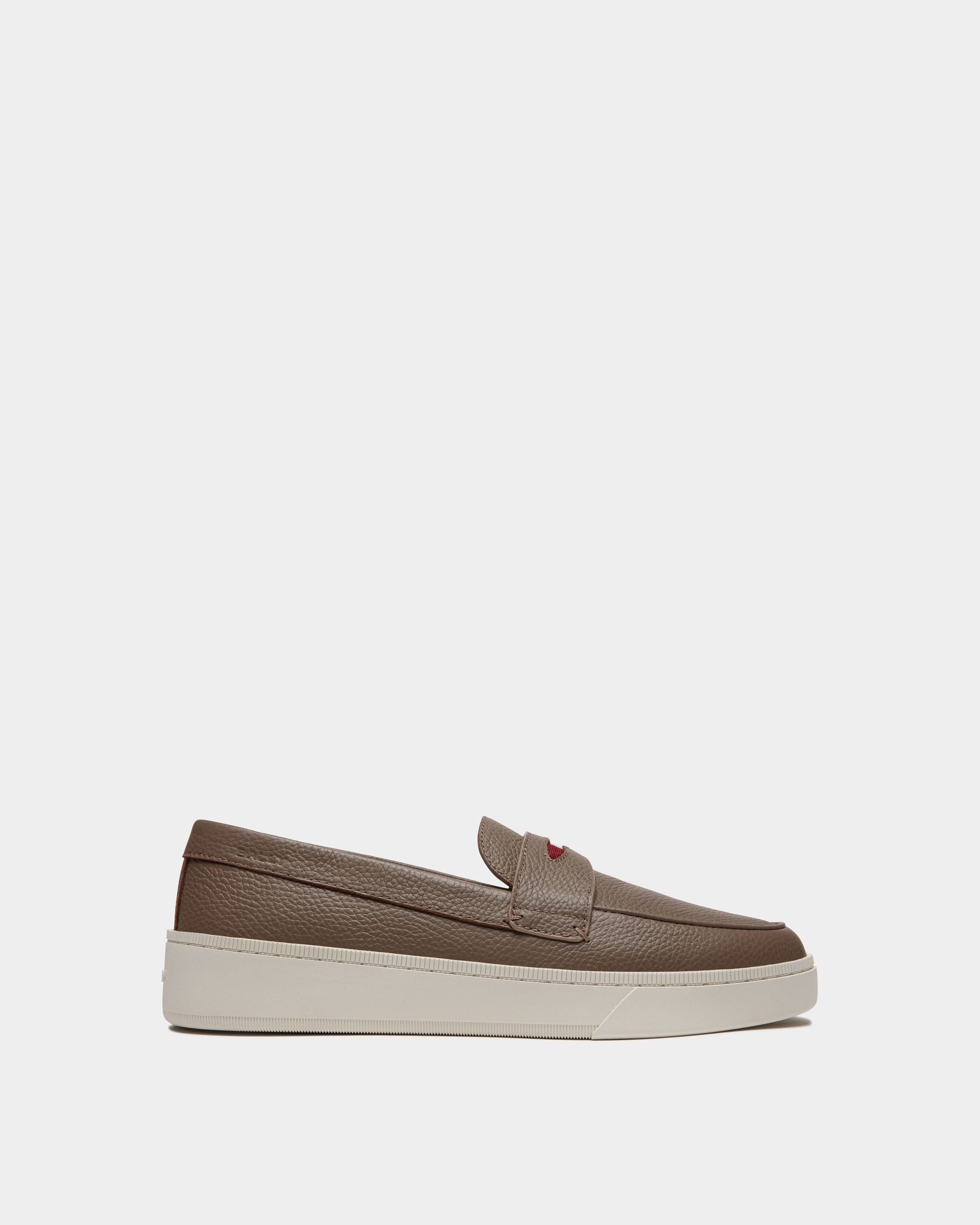 Sneaker Raise En Cuir Grainé Taupe - Homme - Bally - 01