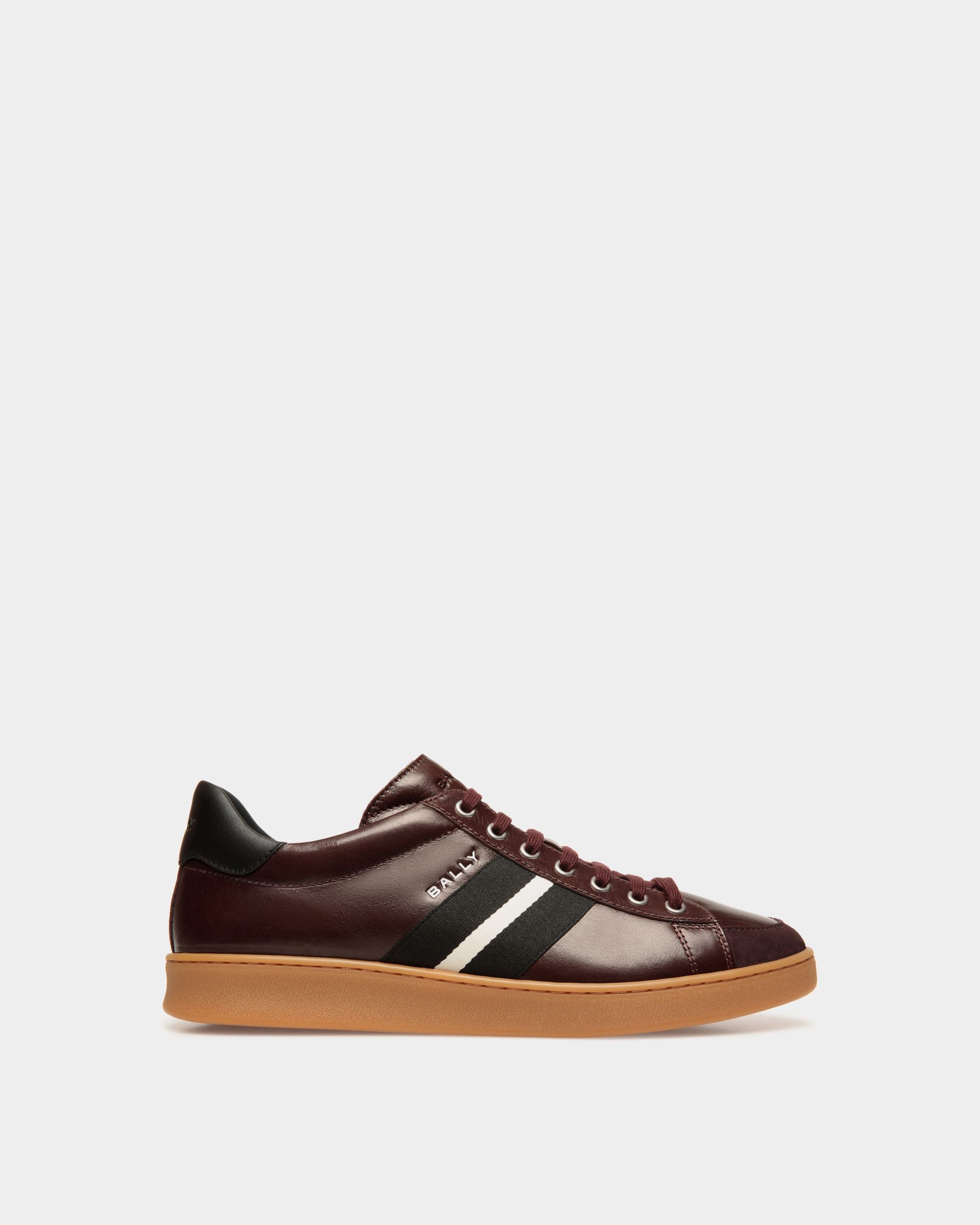 Sneaker Tennis In Pelle Bordeaux Scuro - Uomo - Bally - 01