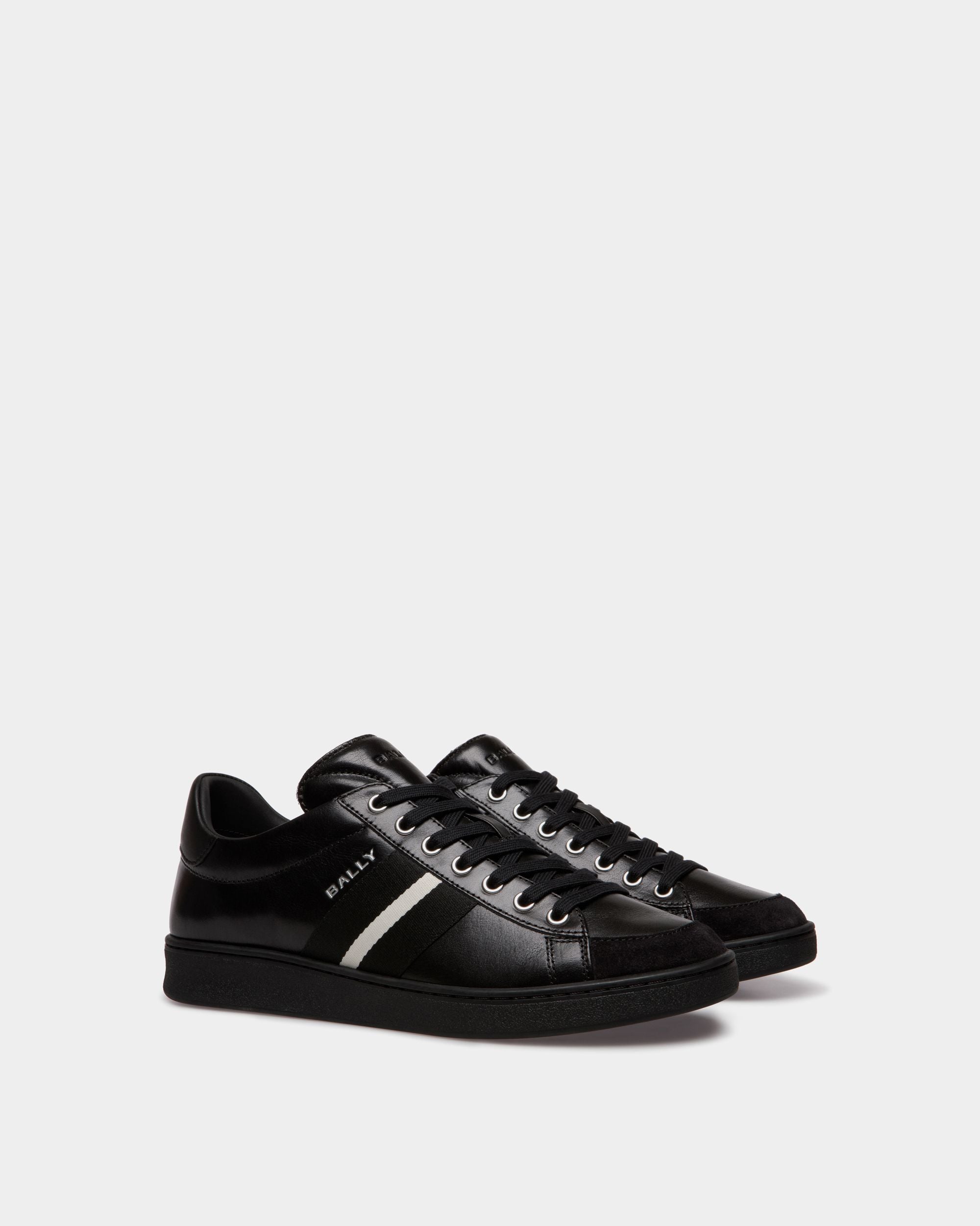 Tennis-Sneaker Aus Leder In Schwarz - Herren - Bally - 02