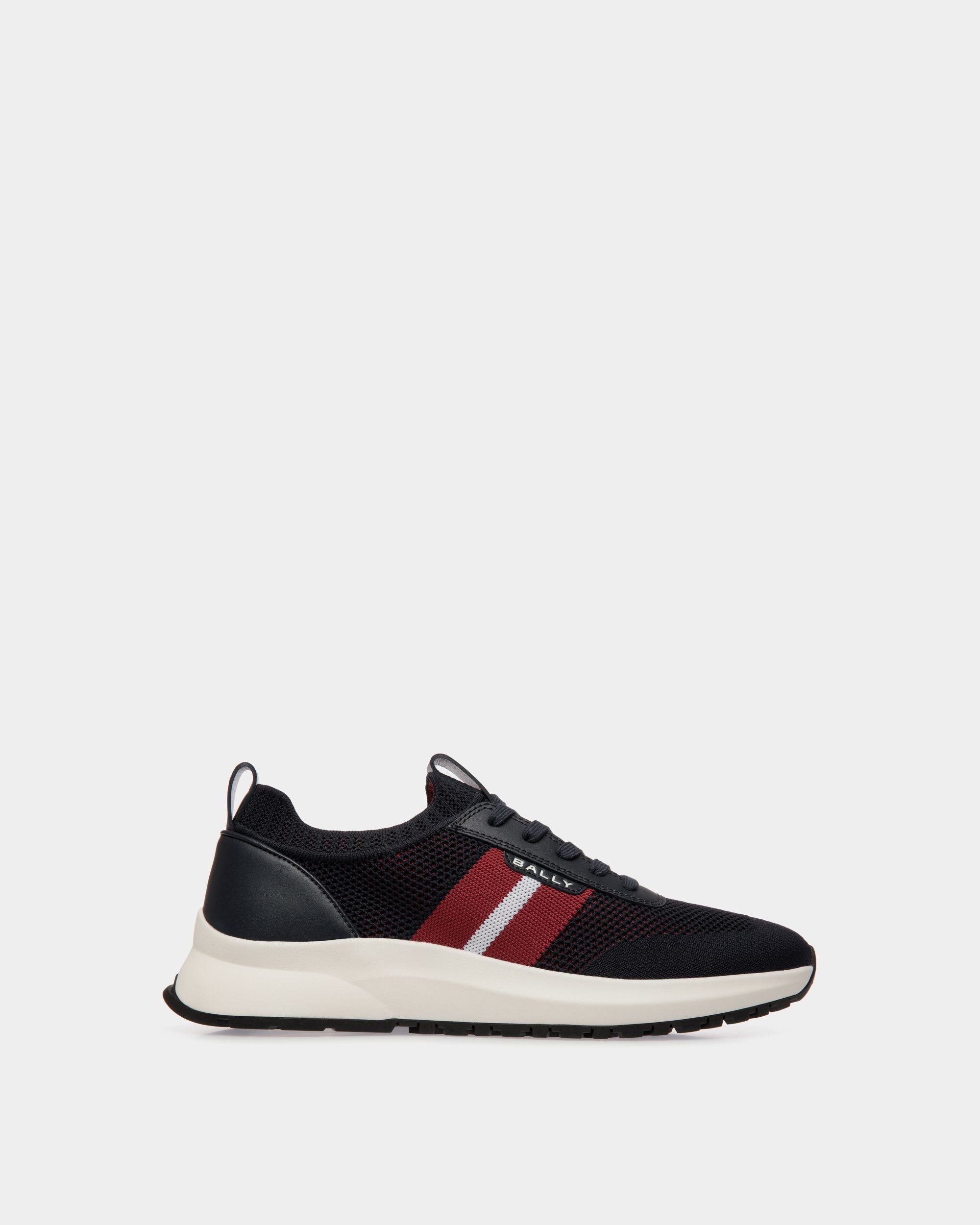 Outline Sneaker in Navy Blue Knit - Men's - Bally - 01