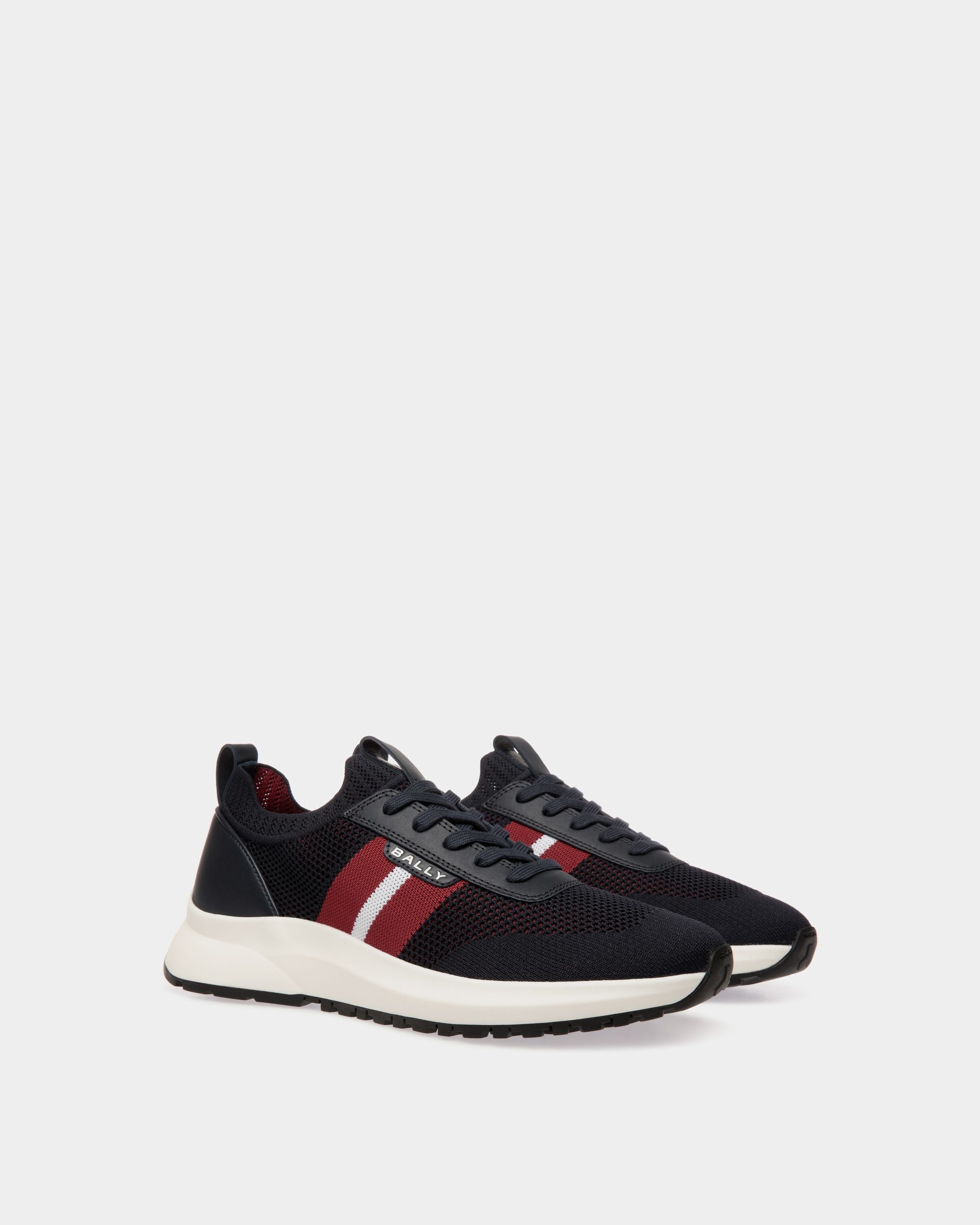 Outline Sneaker in Navy Blue Knit - Men's - Bally - 03