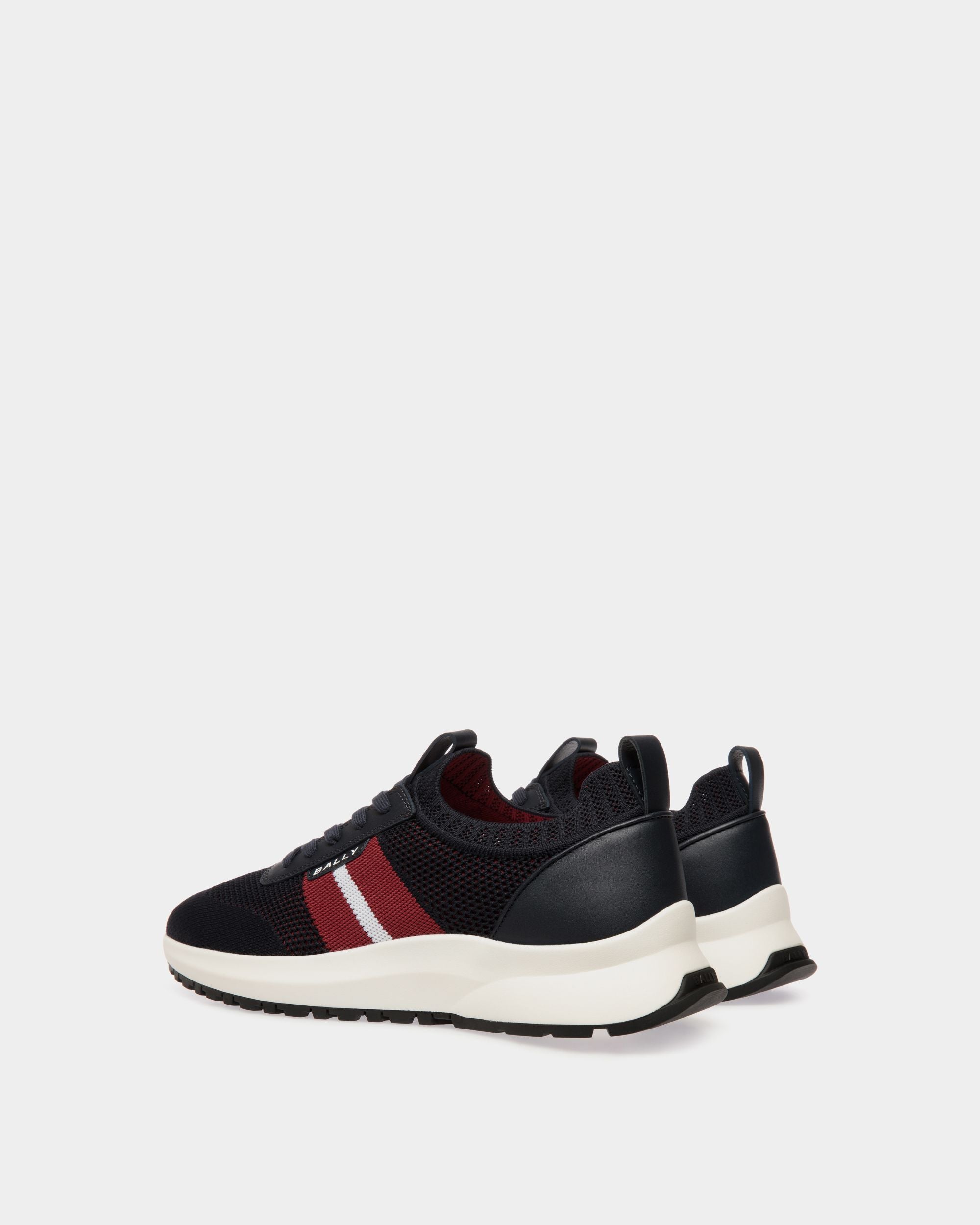 Outline Sneaker in Navy Blue Knit - Men's - Bally - 04
