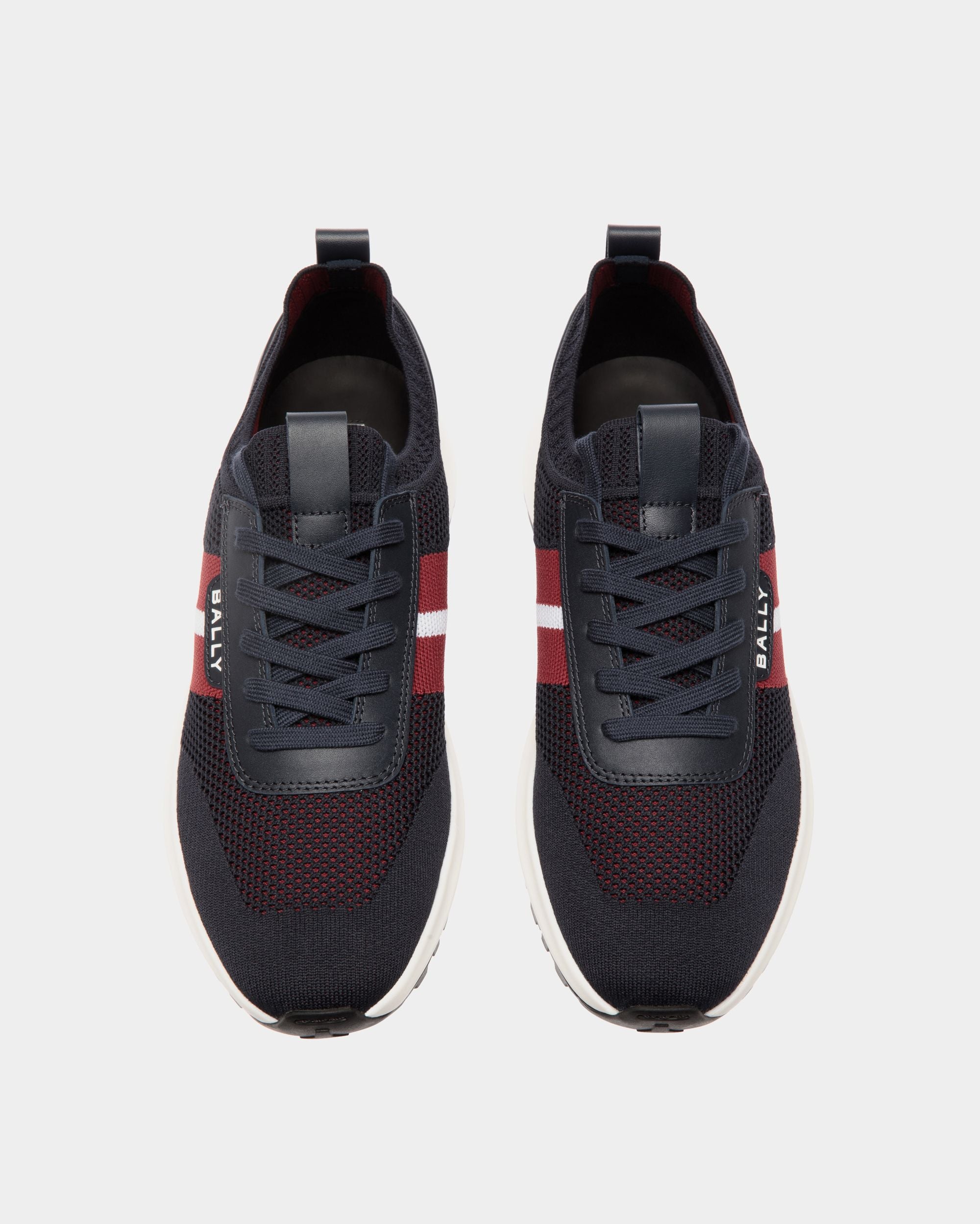 Outline Sneaker in Navy Blue Knit - Men's - Bally - 05