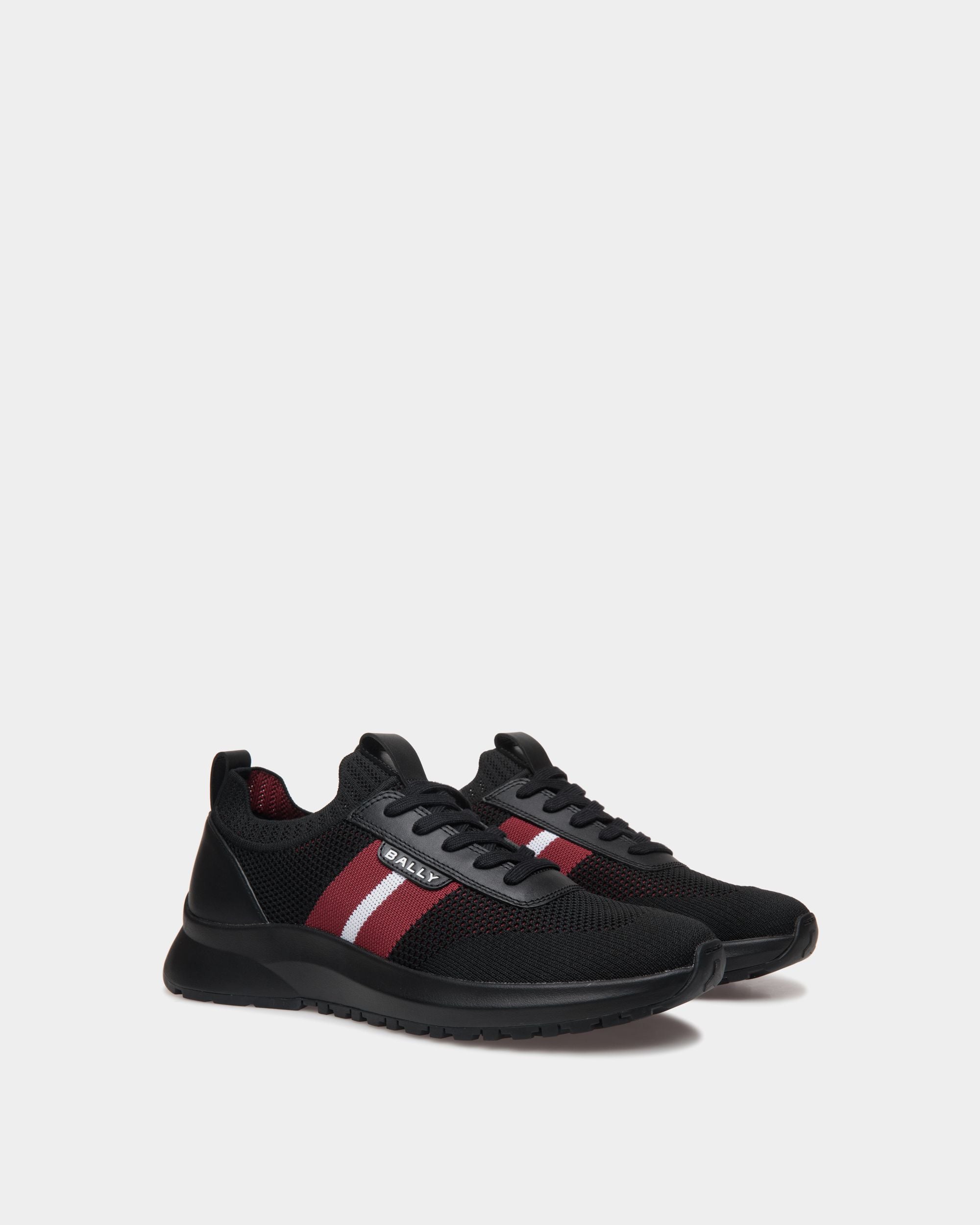 Sneaker Outline In Maglia Nera - Uomo - Bally - 02
