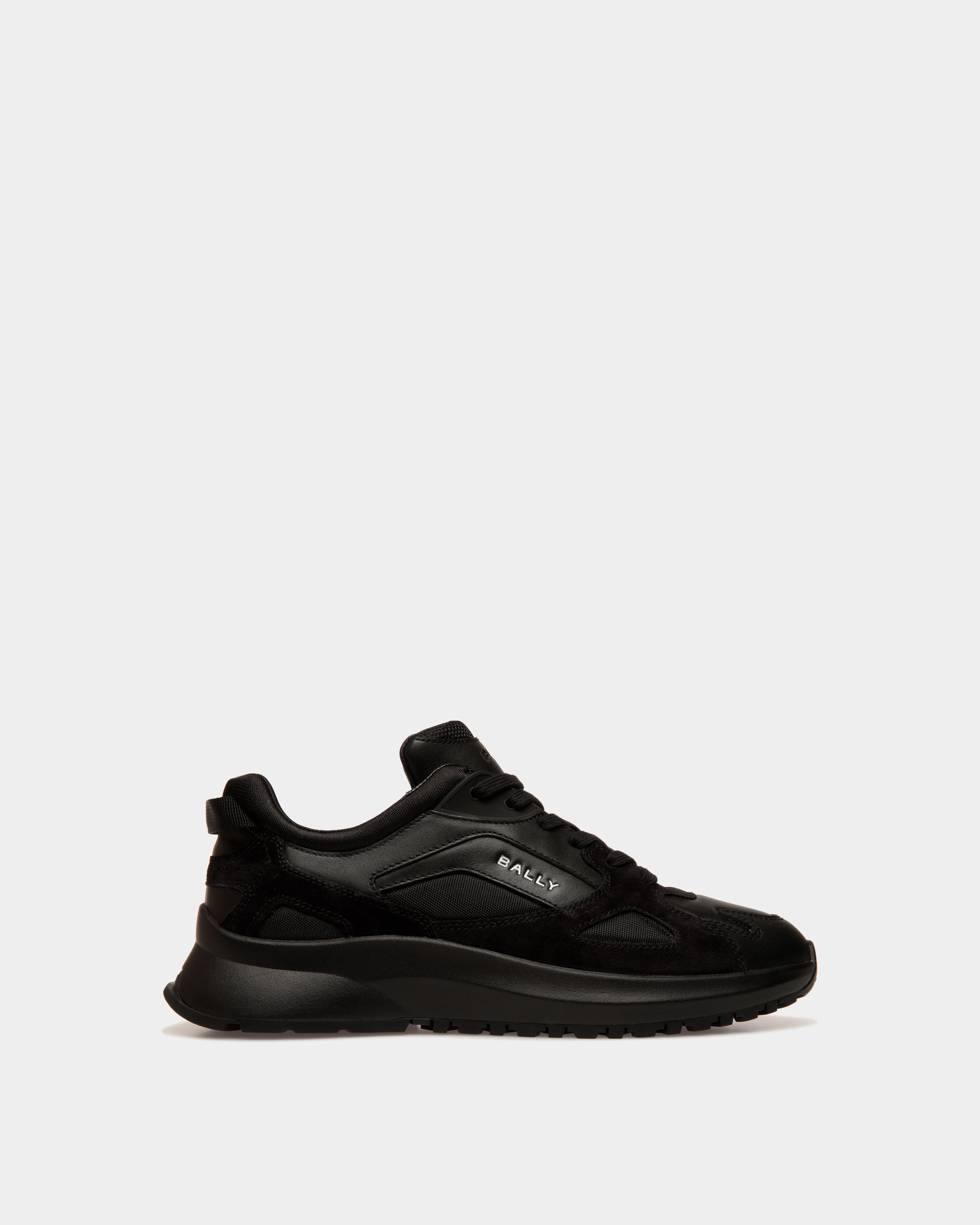 Sneaker Outline In Pelle Nera E Nylon - Uomo - Bally - 01