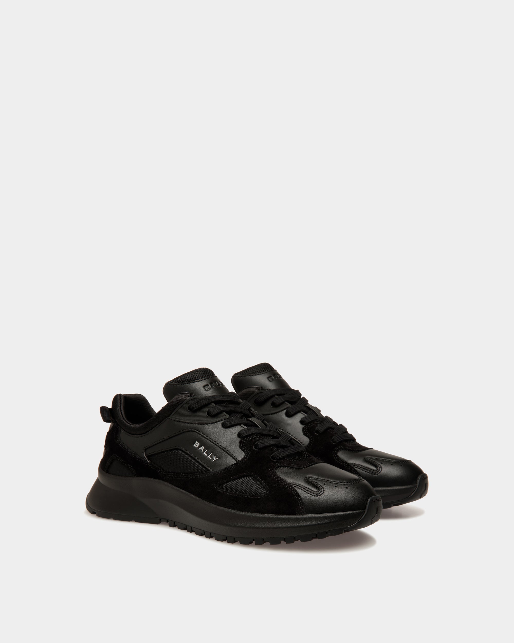 Sneaker Outline In Pelle Nera E Nylon - Uomo - Bally - 03