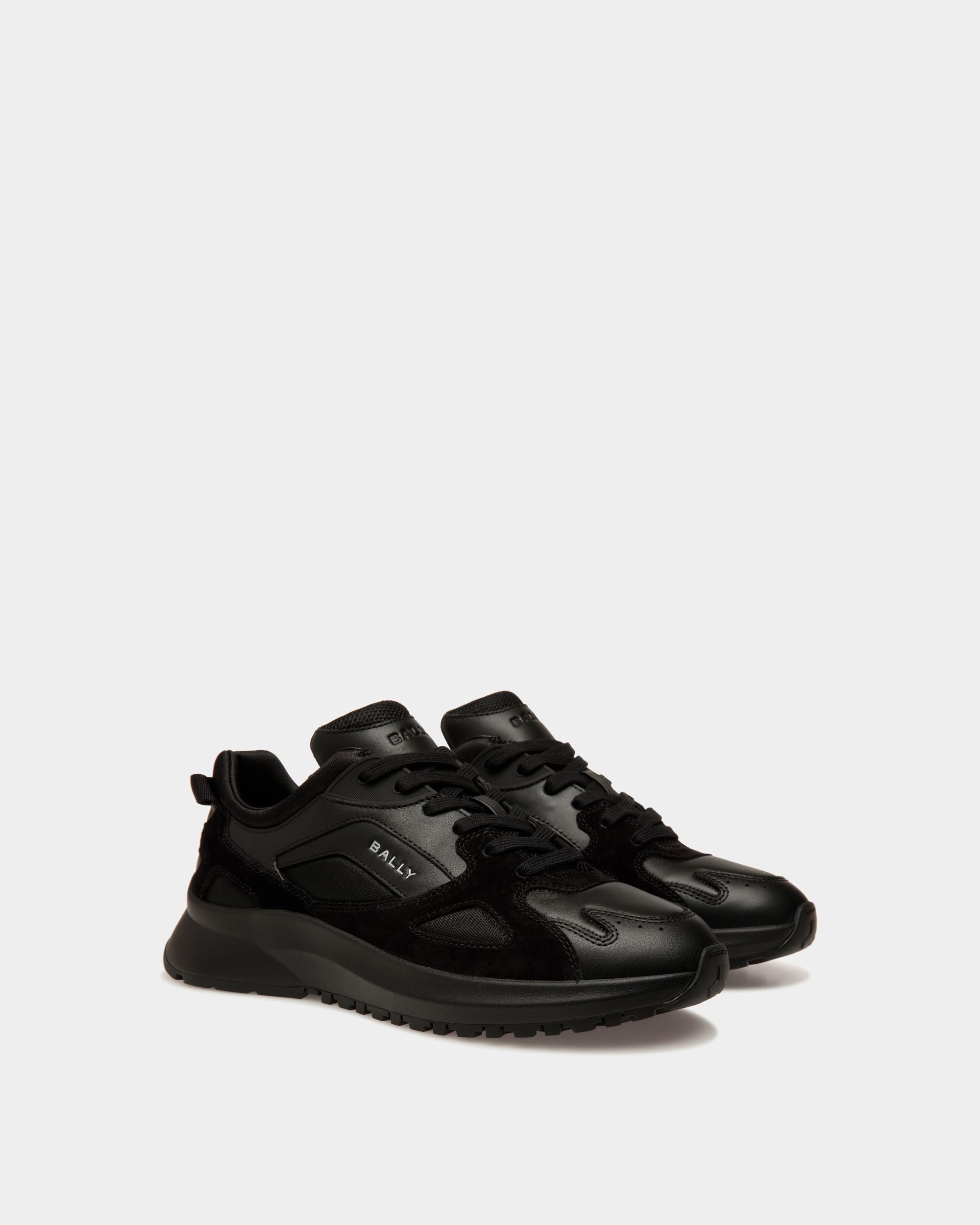 Sneaker Outline In Pelle Nera E Nylon - Uomo - Bally - 03