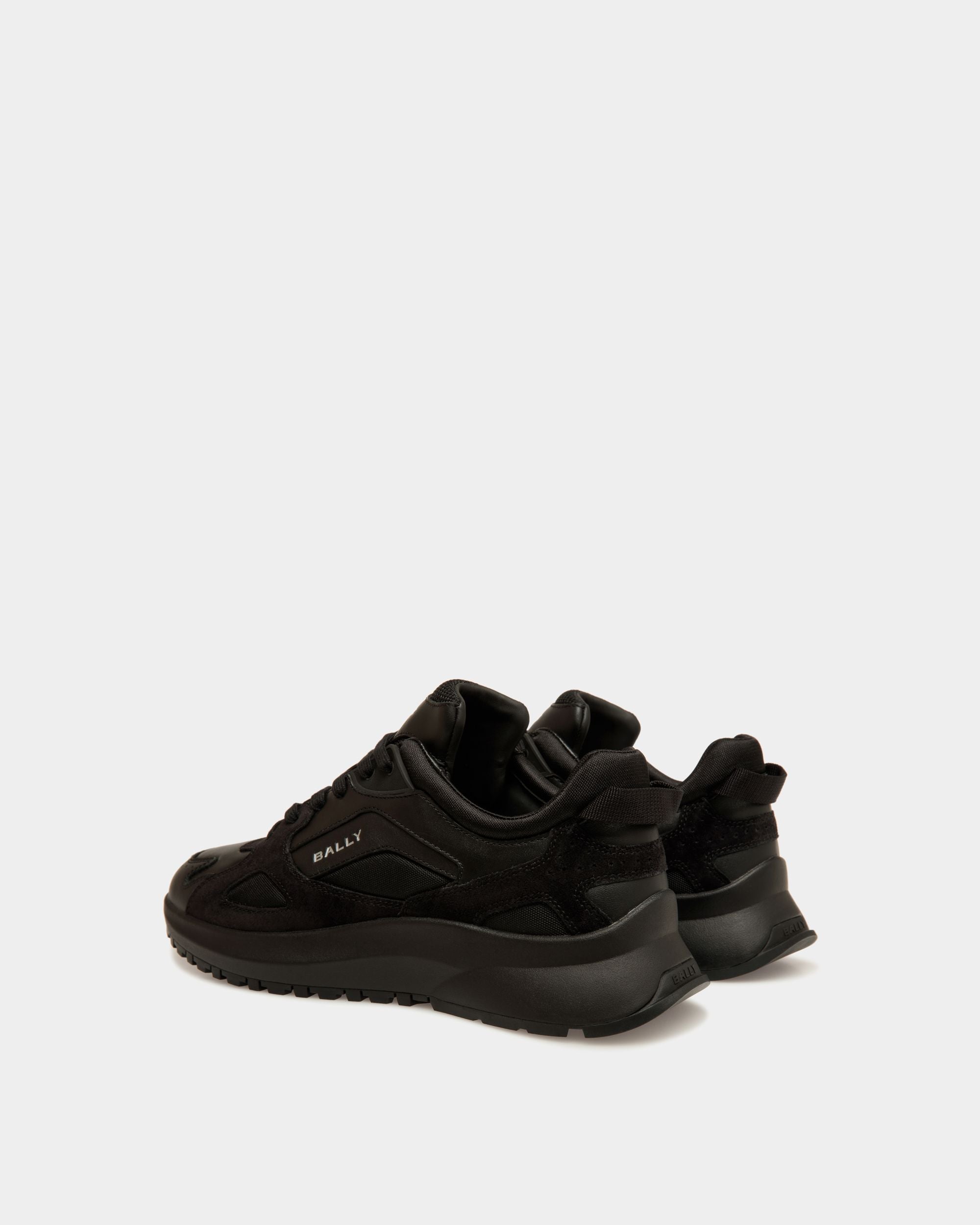 Sneaker Outline In Pelle Nera E Nylon - Uomo - Bally - 04