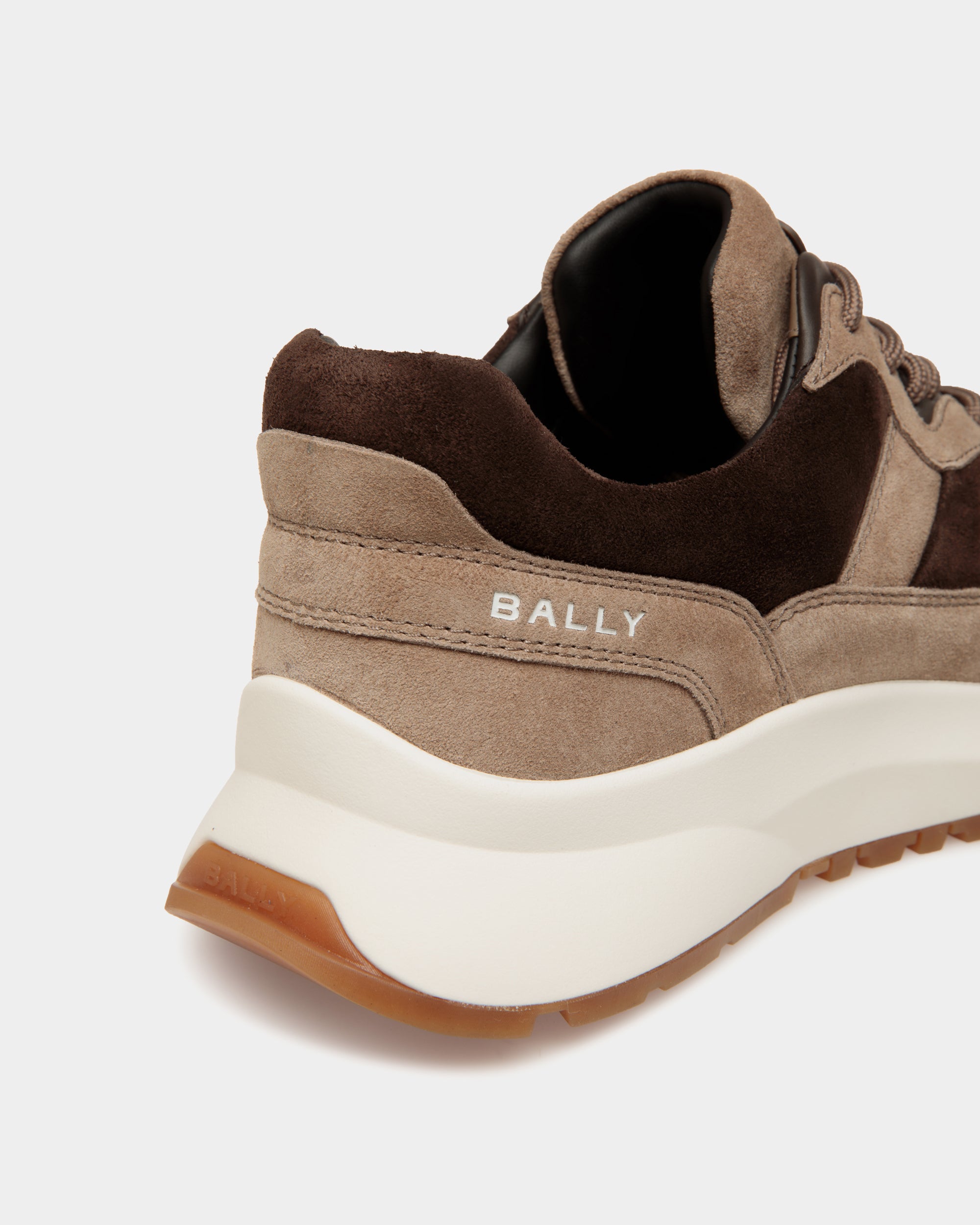 Outline Sneaker in Taupe and Ebano Suede - Men's - Bally - 06
