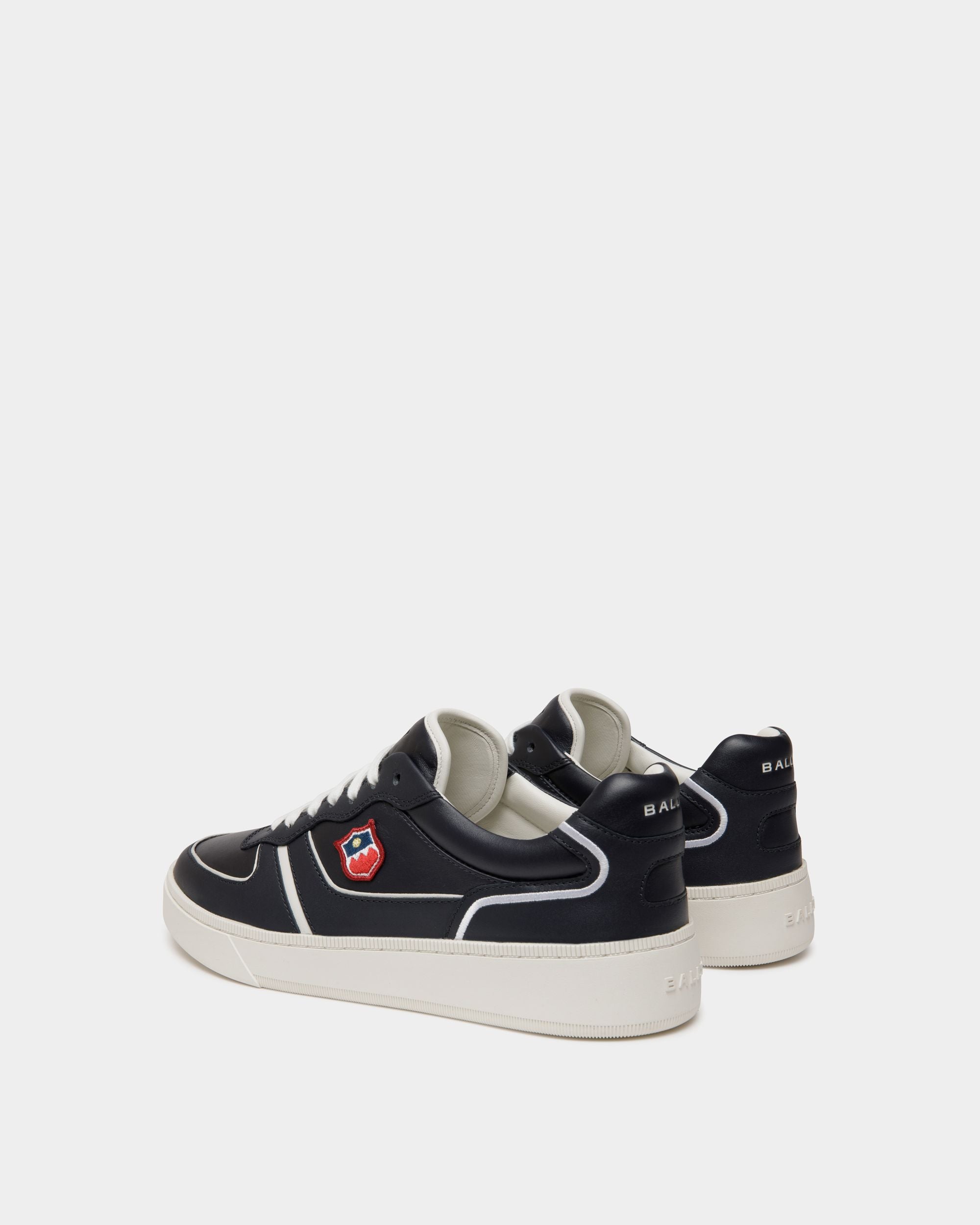 Raise Sneaker Aus Leder In Navy Blue Und Weiß - Homme - Bally - 04