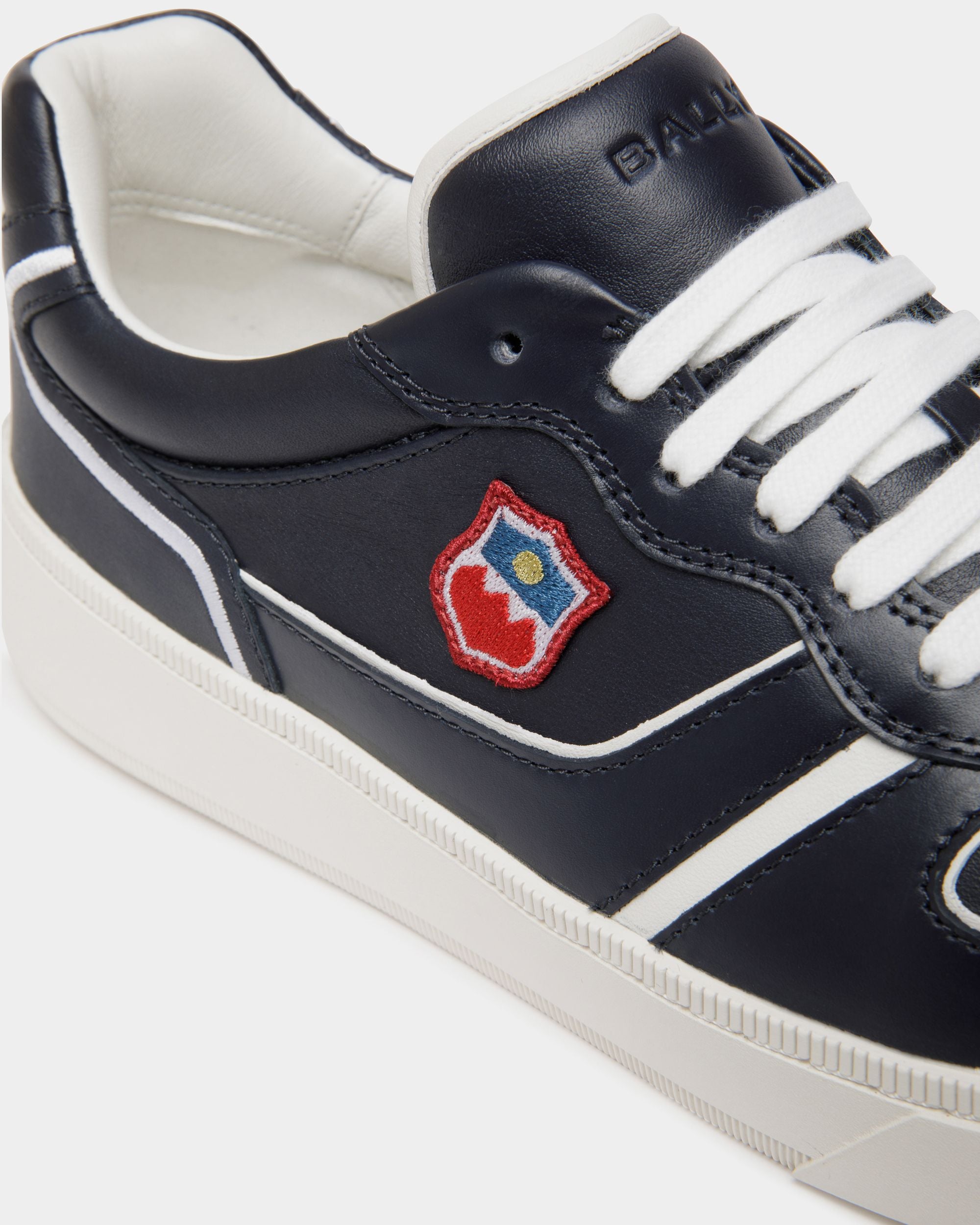 Raise Sneaker Aus Leder In Navy Blue Und Weiß - Herren - Bally - 05