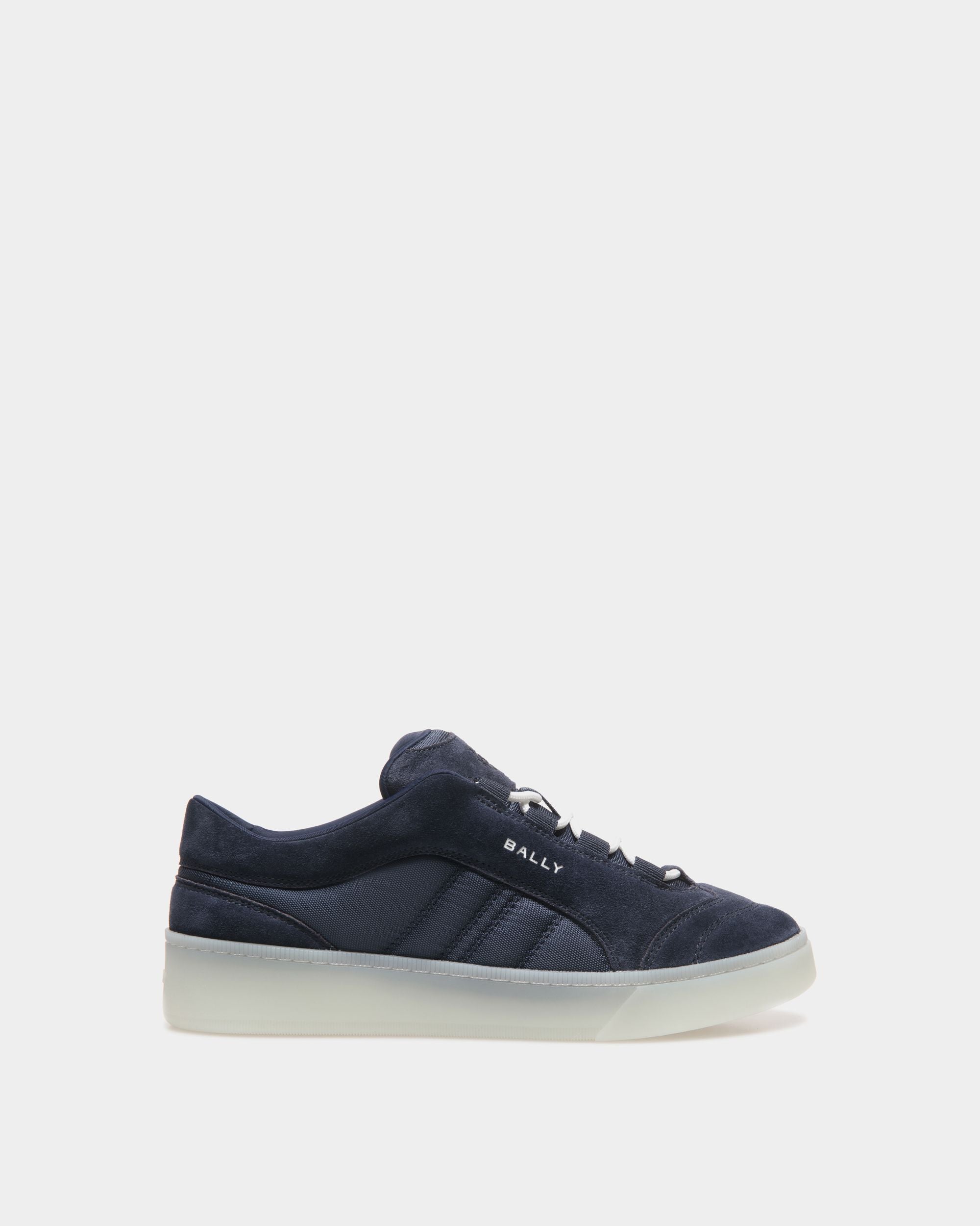 Raise Sneaker in Navy Blue Suede Leather and Nylon - Men's - Bally - 01
