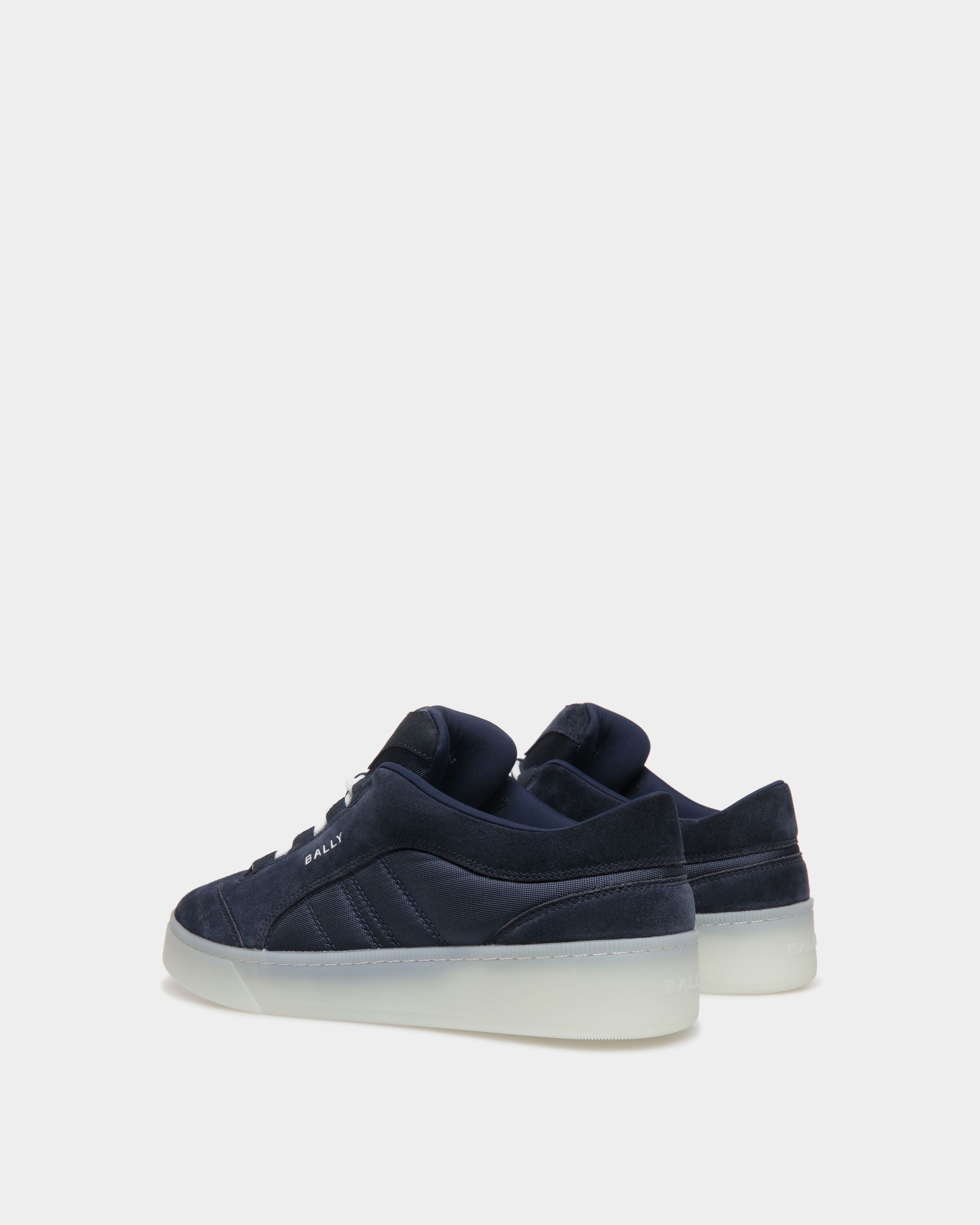 Raise Sneaker in Navy Blue Suede Leather and Nylon - Men's - Bally - 04