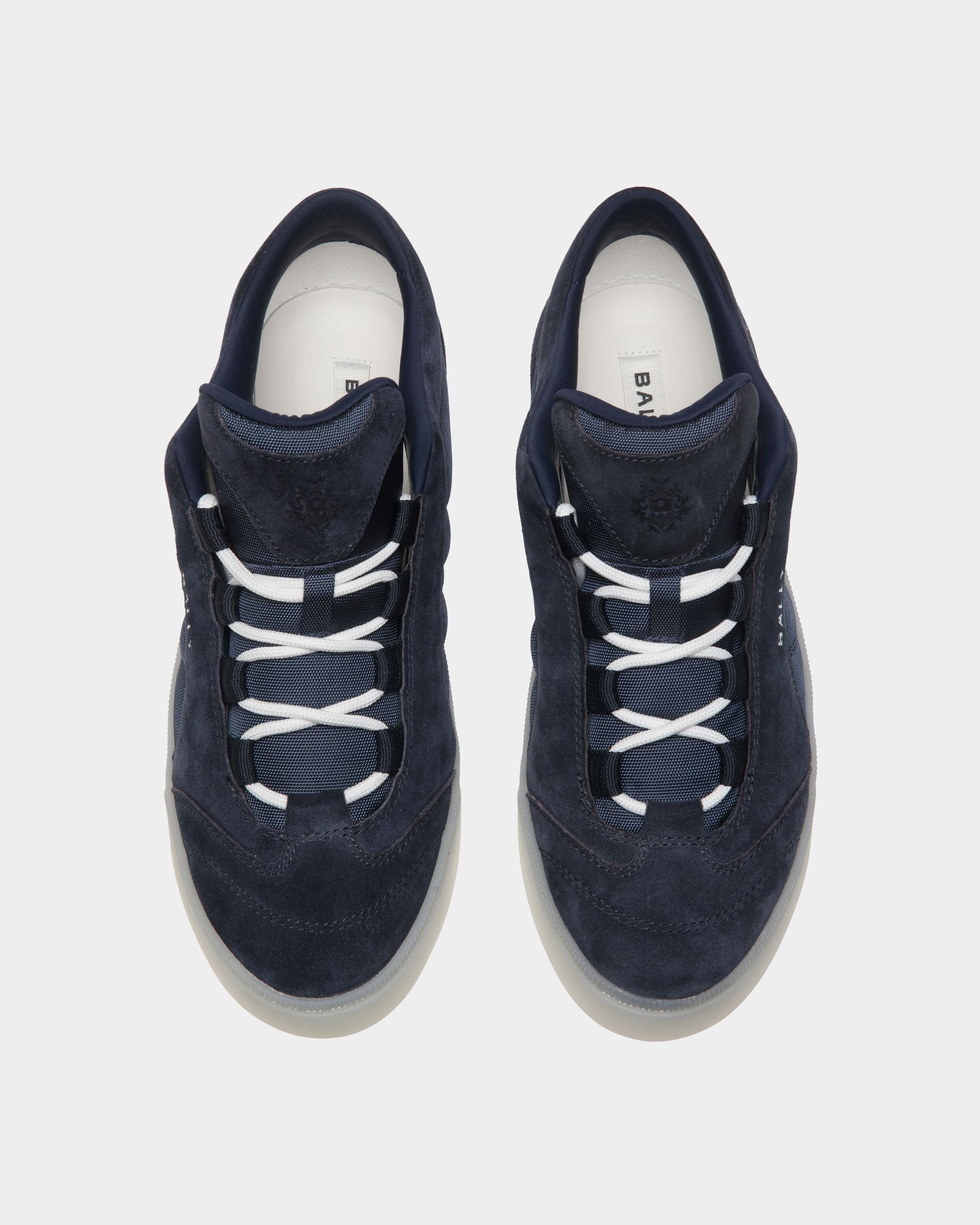 Raise Sneaker in Navy Blue Suede Leather and Nylon - Men's - Bally - 05