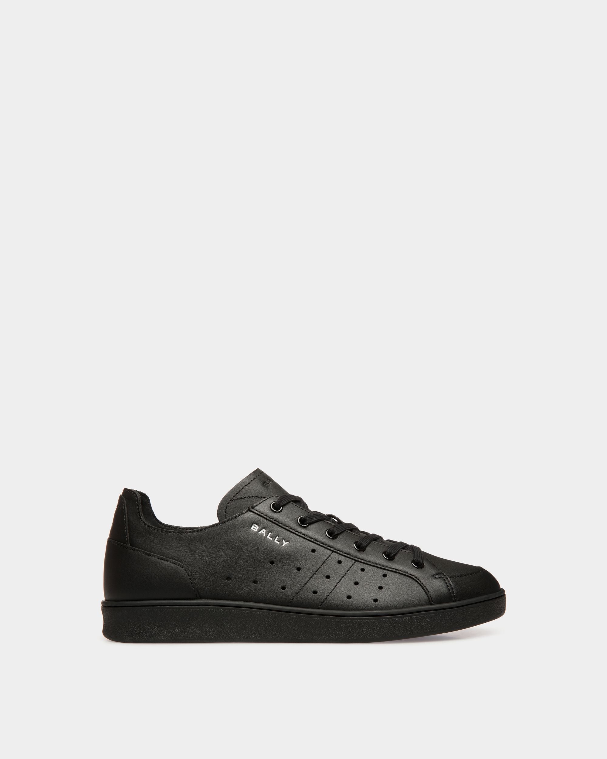 Tennis-Sneaker Aus Schwarzem Leder - Men's - Bally - 01