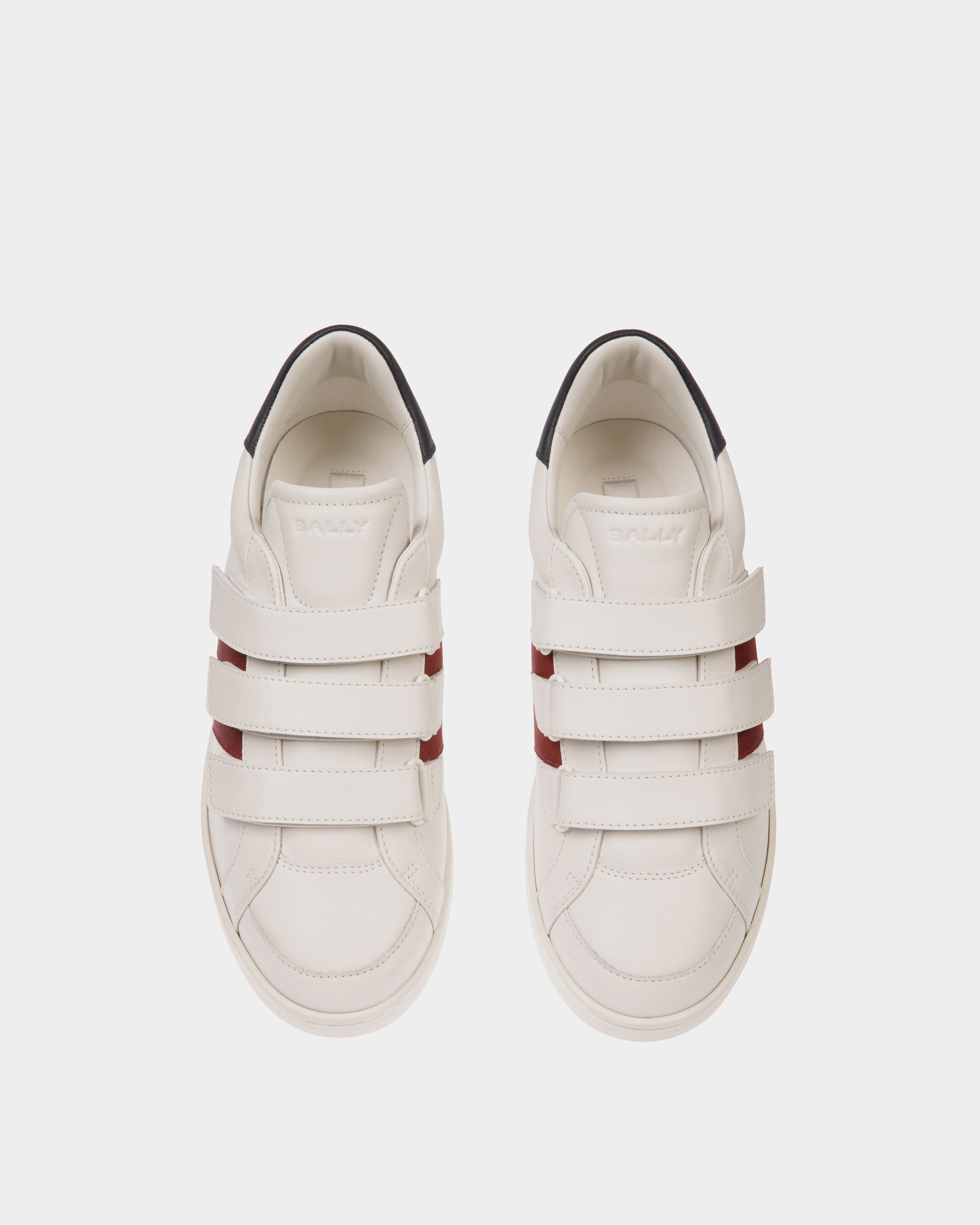 Tennis Sneaker in White and Navy Blue Leather - Men's - Bally - 05