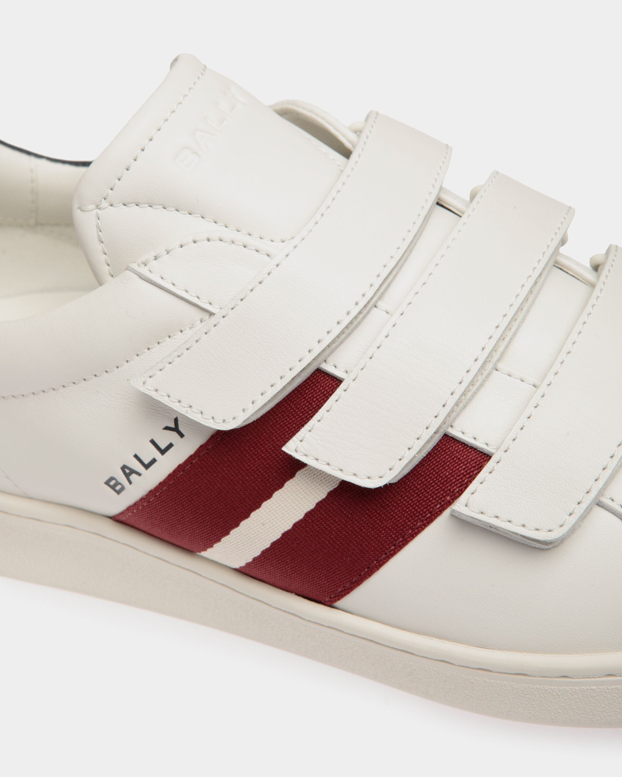 Tennis Sneaker in White and Navy Blue Leather - Men's - Bally - 06