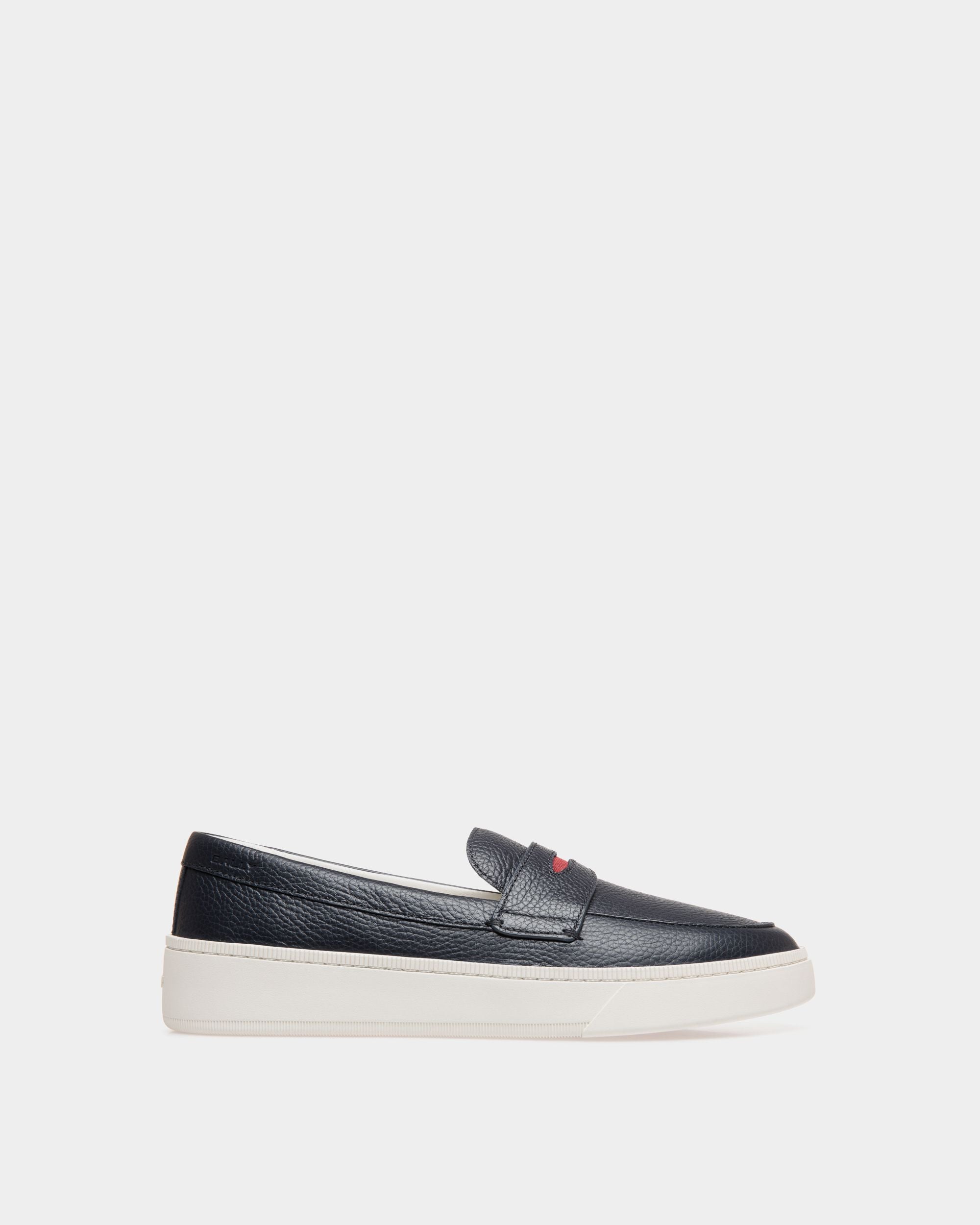 Raise Sneaker Aus Genarbtem Leder In Navy Blue - Uomo - Bally - 01
