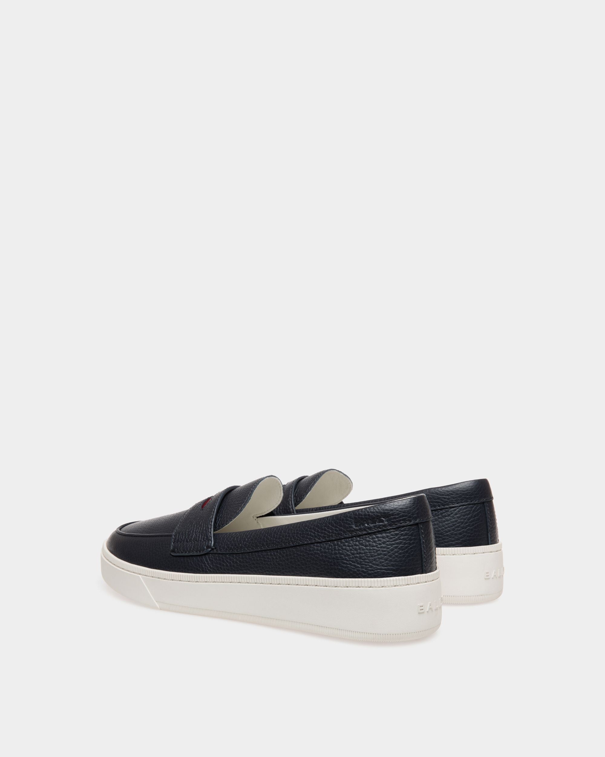 Raise Sneaker Aus Genarbtem Leder In Navy Blue - Uomo - Bally - 03