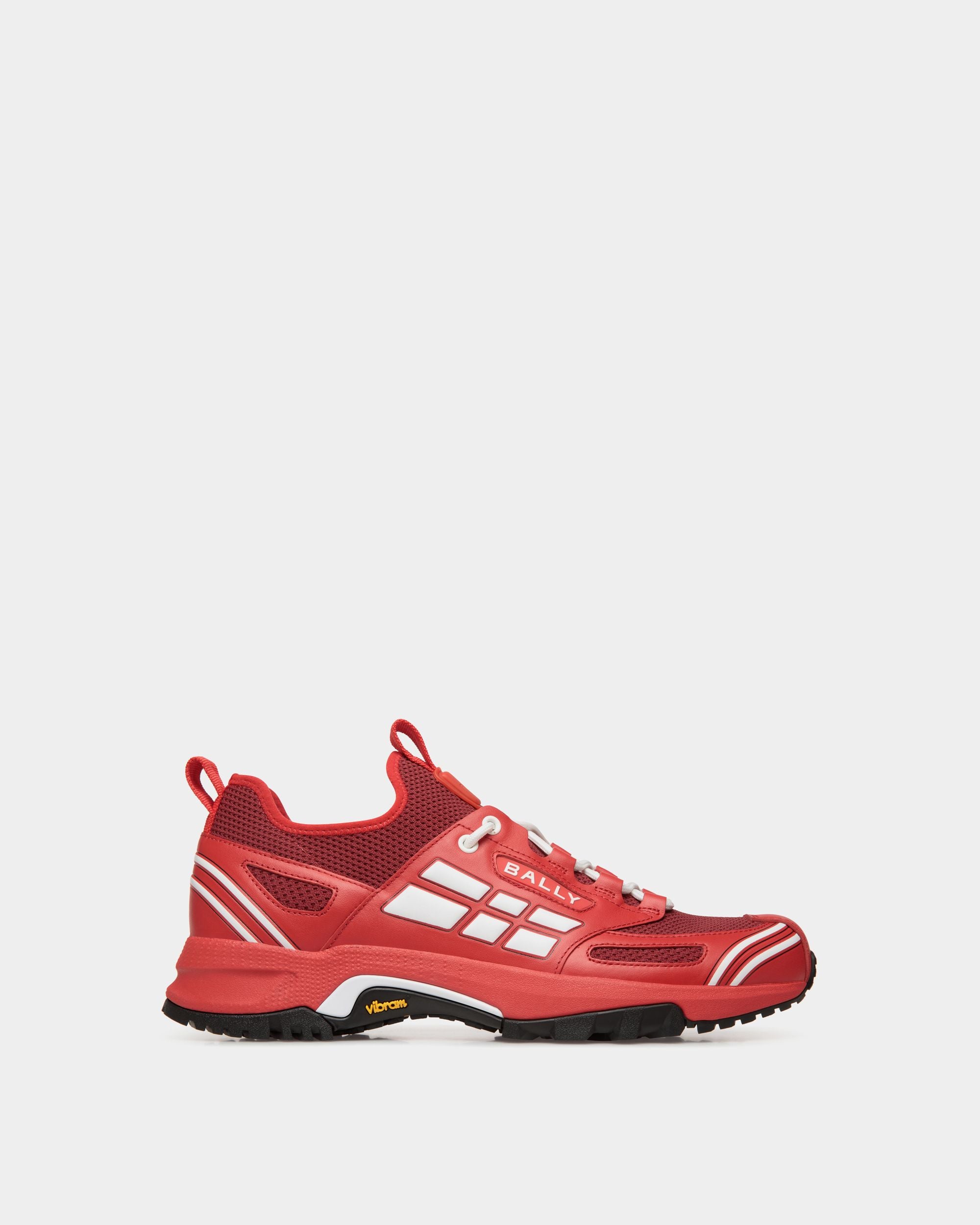 Sneaker Faster In Maglia E Pelle Rossa - Uomo - Bally - 01