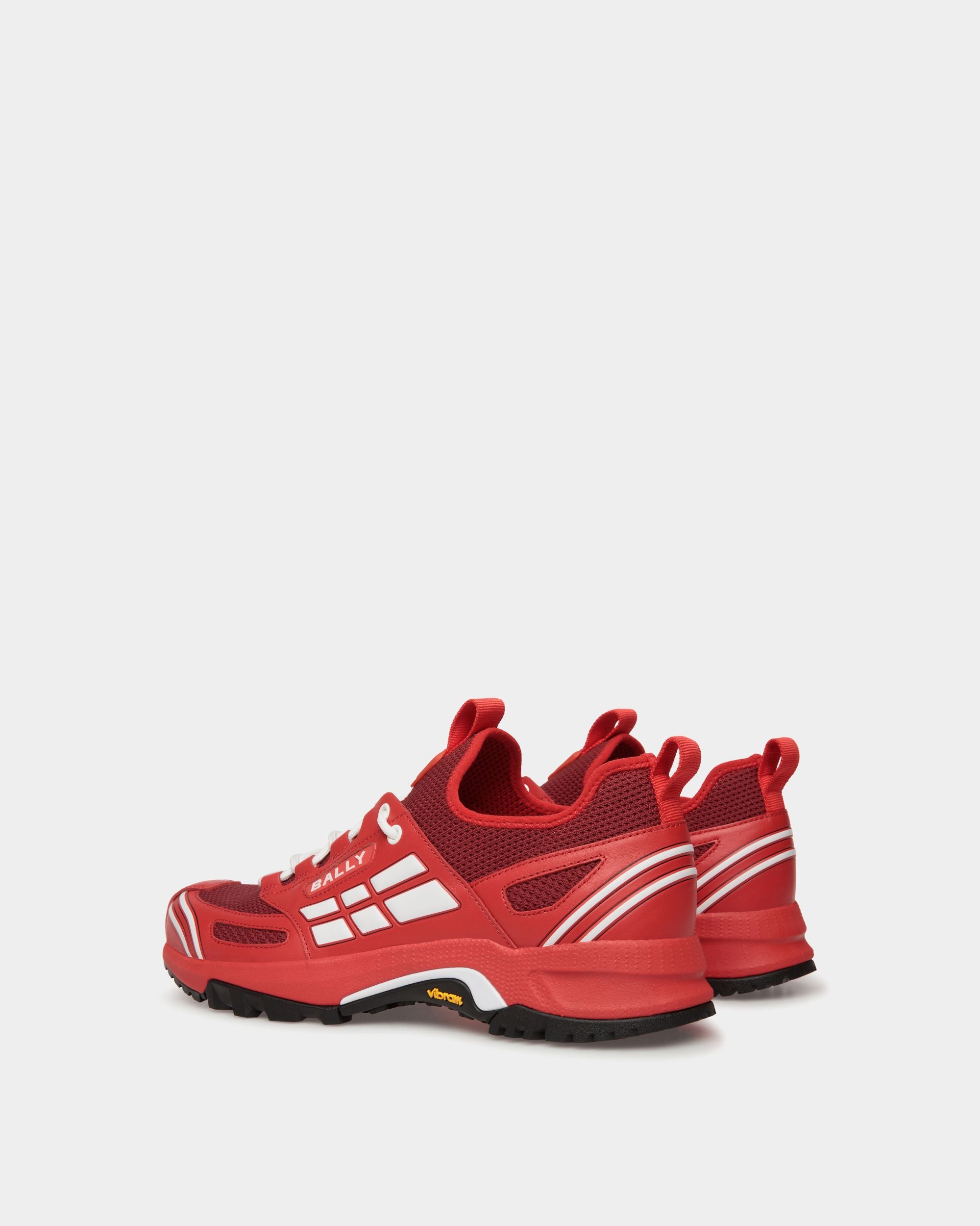 Sneaker Faster In Maglia E Pelle Rossa - Uomo - Bally - 04