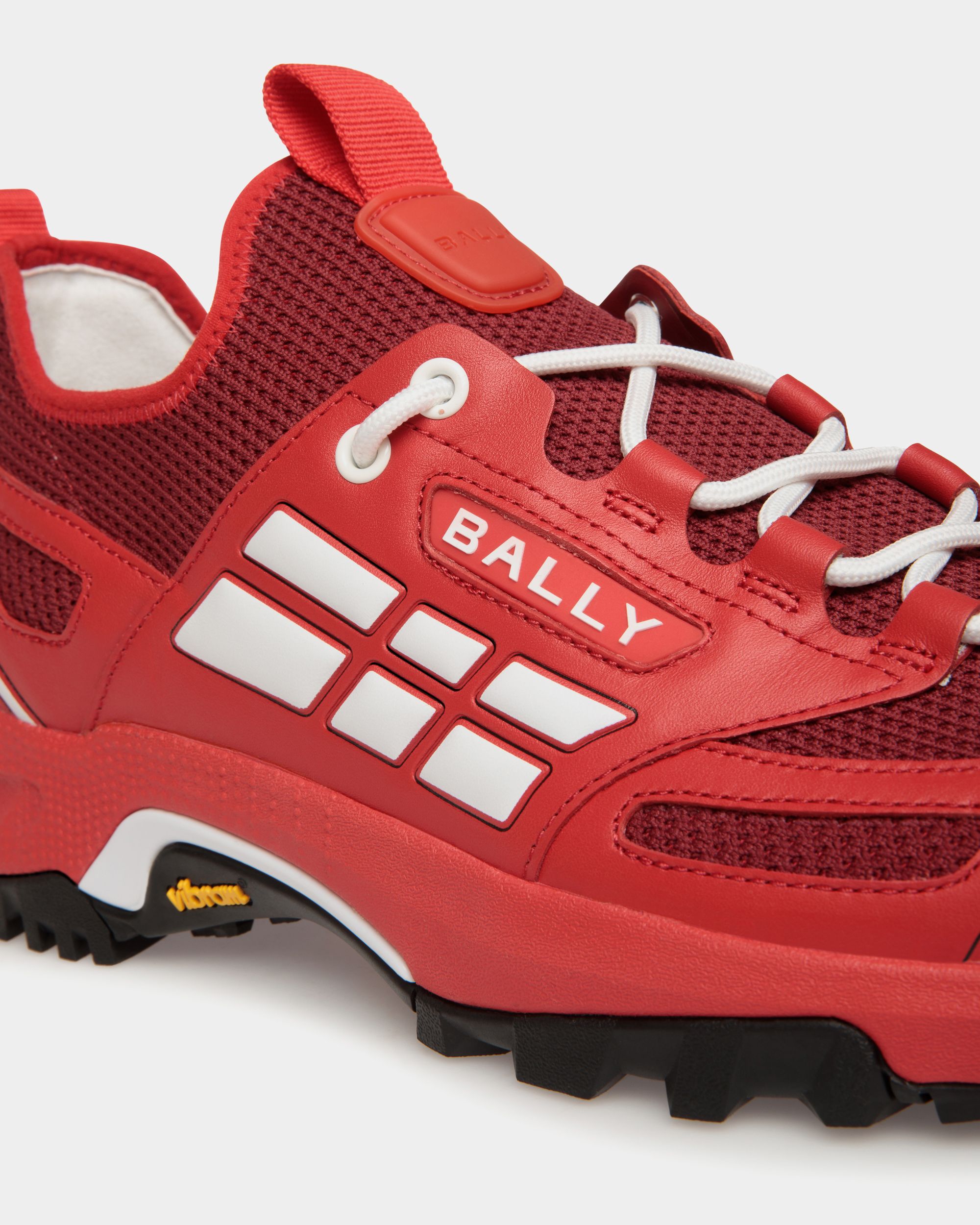 Sneaker Faster In Maglia E Pelle Rossa - Uomo - Bally - 06
