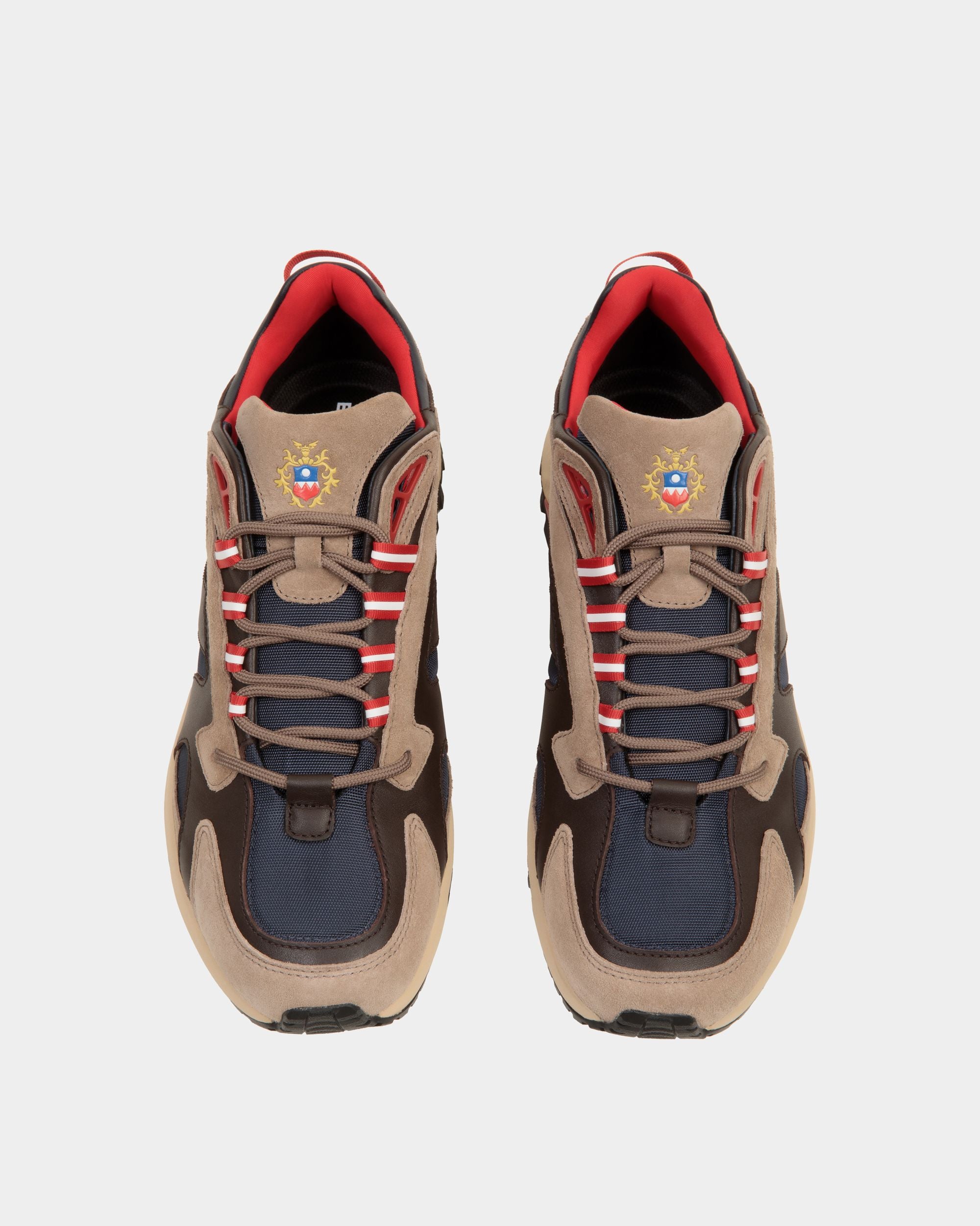 Faster Sneaker in Taupe and Ebano Leather and Nylon - Men's - Bally - 05