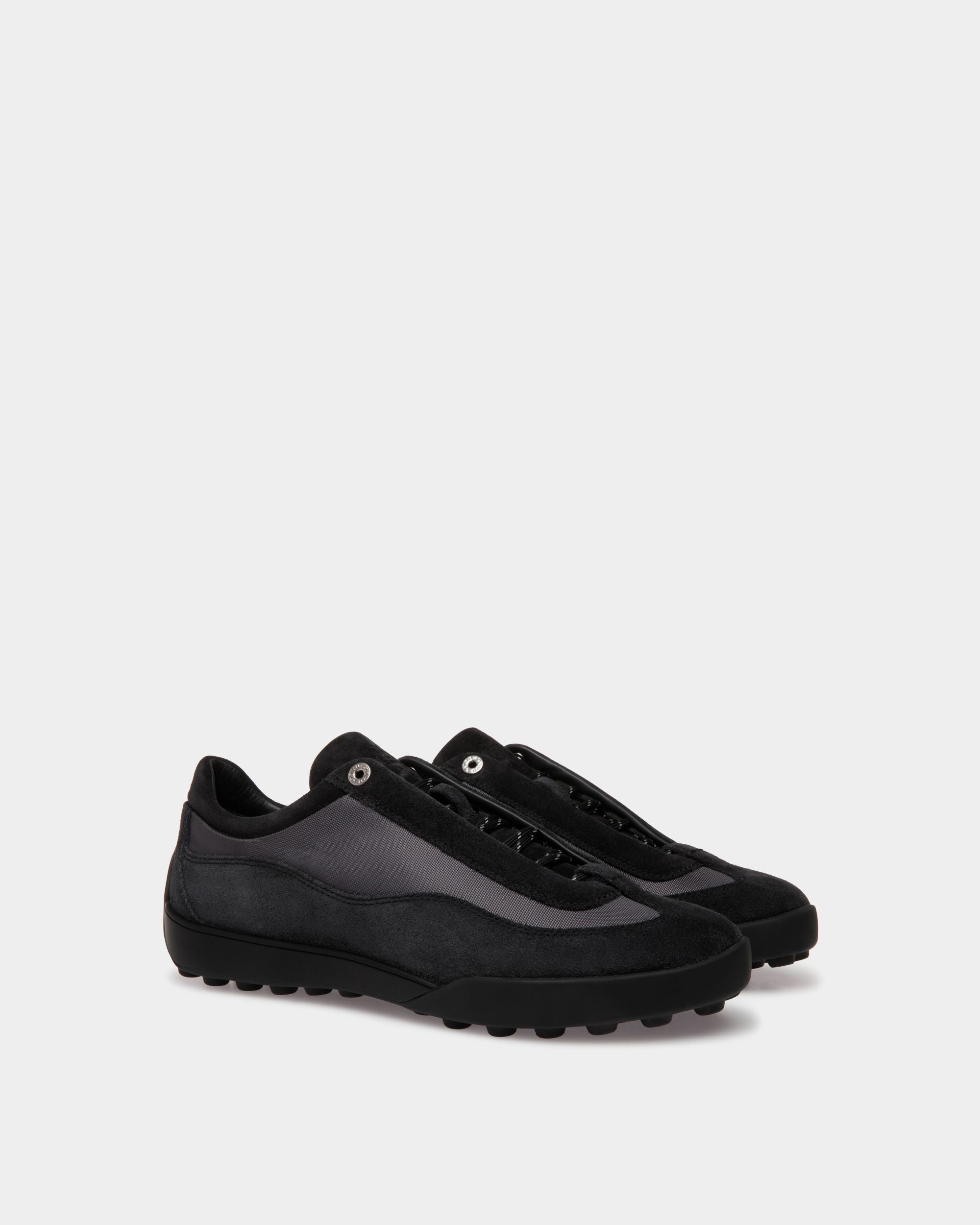 Manto Runner Sneaker Aus Schwarzem Veloursleder Und Nylon - Men's - Bally - 02