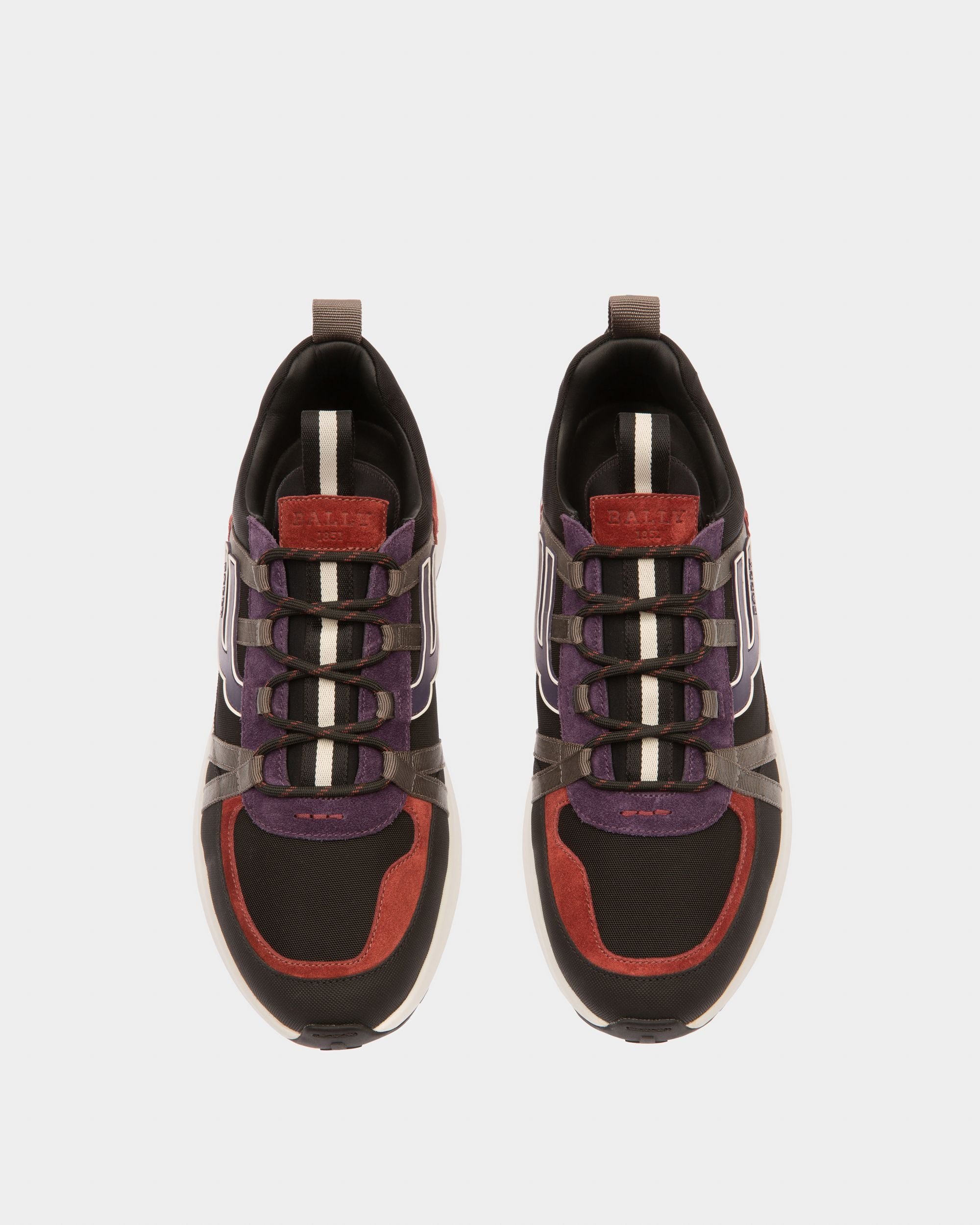 Damon Sneaker Aus Stoff Und Leder In Schwarz Und Traditionsrot - Herren - Bally - 03