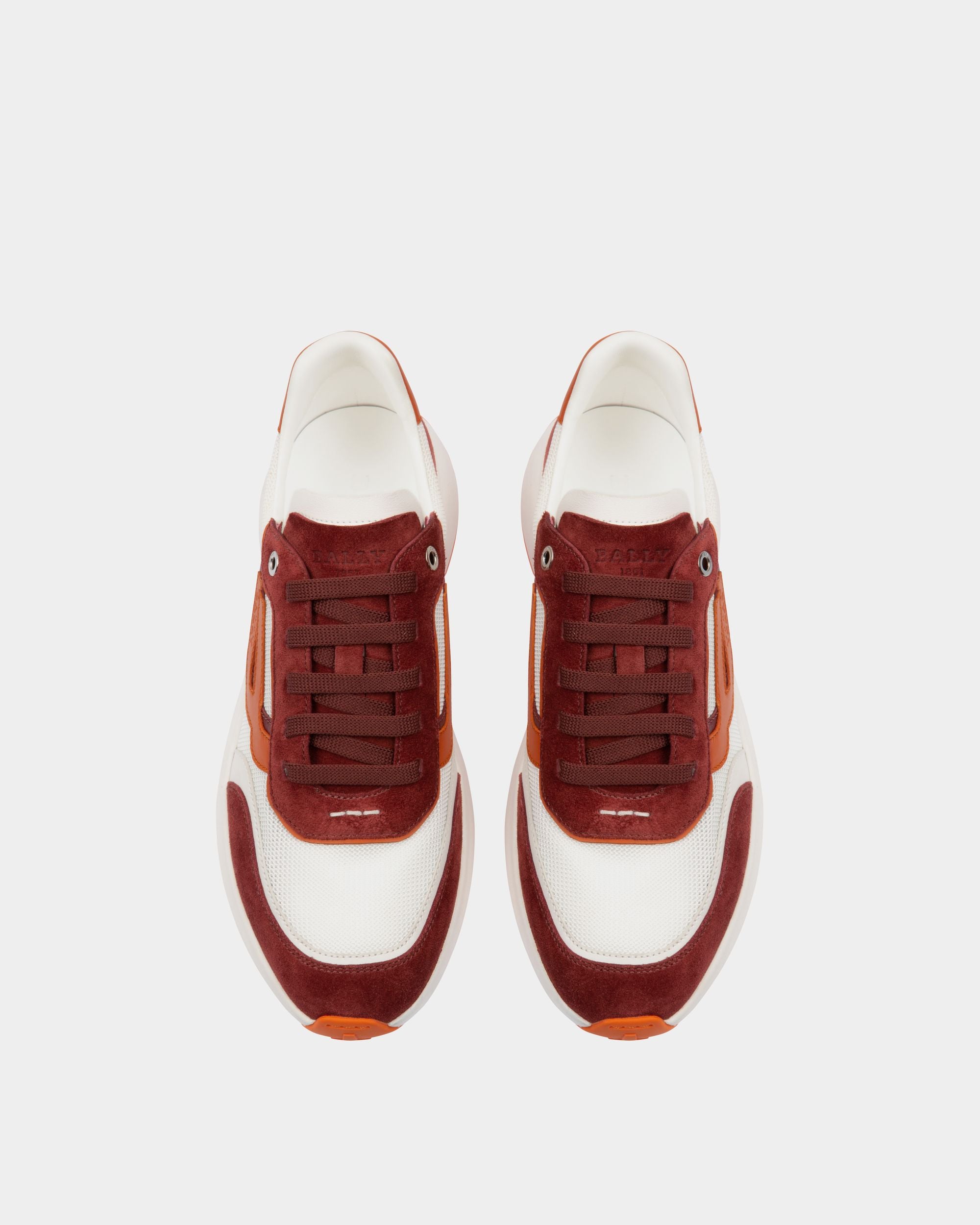 Demmy Sneaker Aus Heritagerotem Und Weissem Netzstoff Und Leder - Herren - Bally - 04