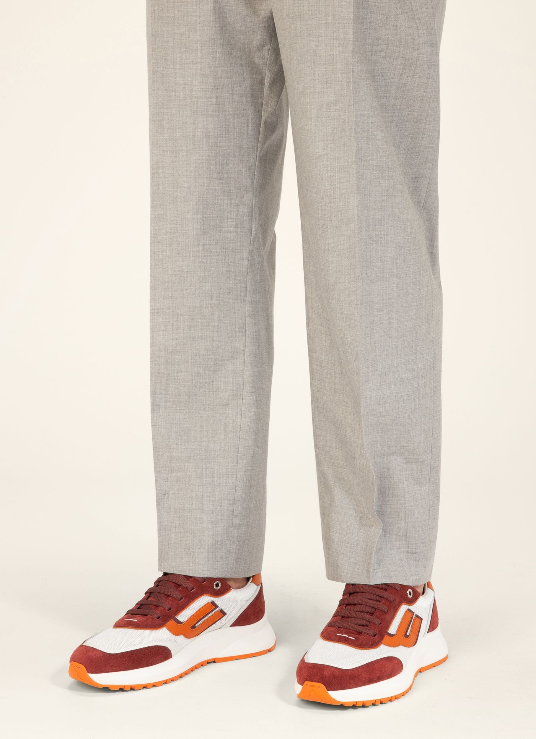 Demmy Sneaker Aus Heritagerotem Und Weissem Netzstoff Und Leder - Herren - Bally - 06