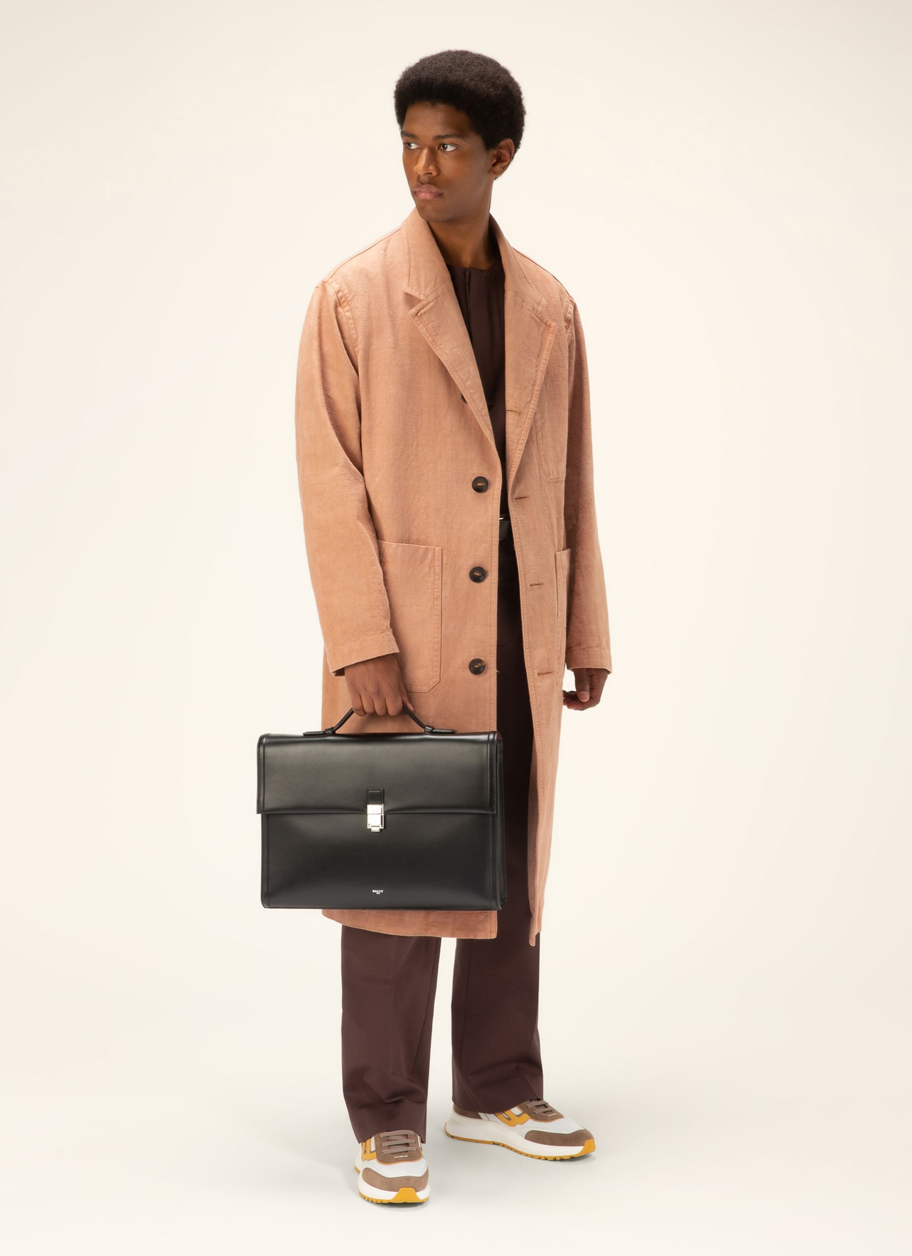 Demmy Sneakers En Maille Et Cuir Taupe Et Blanc - Homme - Bally - 05